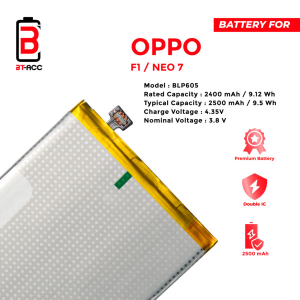 BT-ACC Baterai Oppo F1 / Oppo Neo 7 / BLP605 - Gambar 4