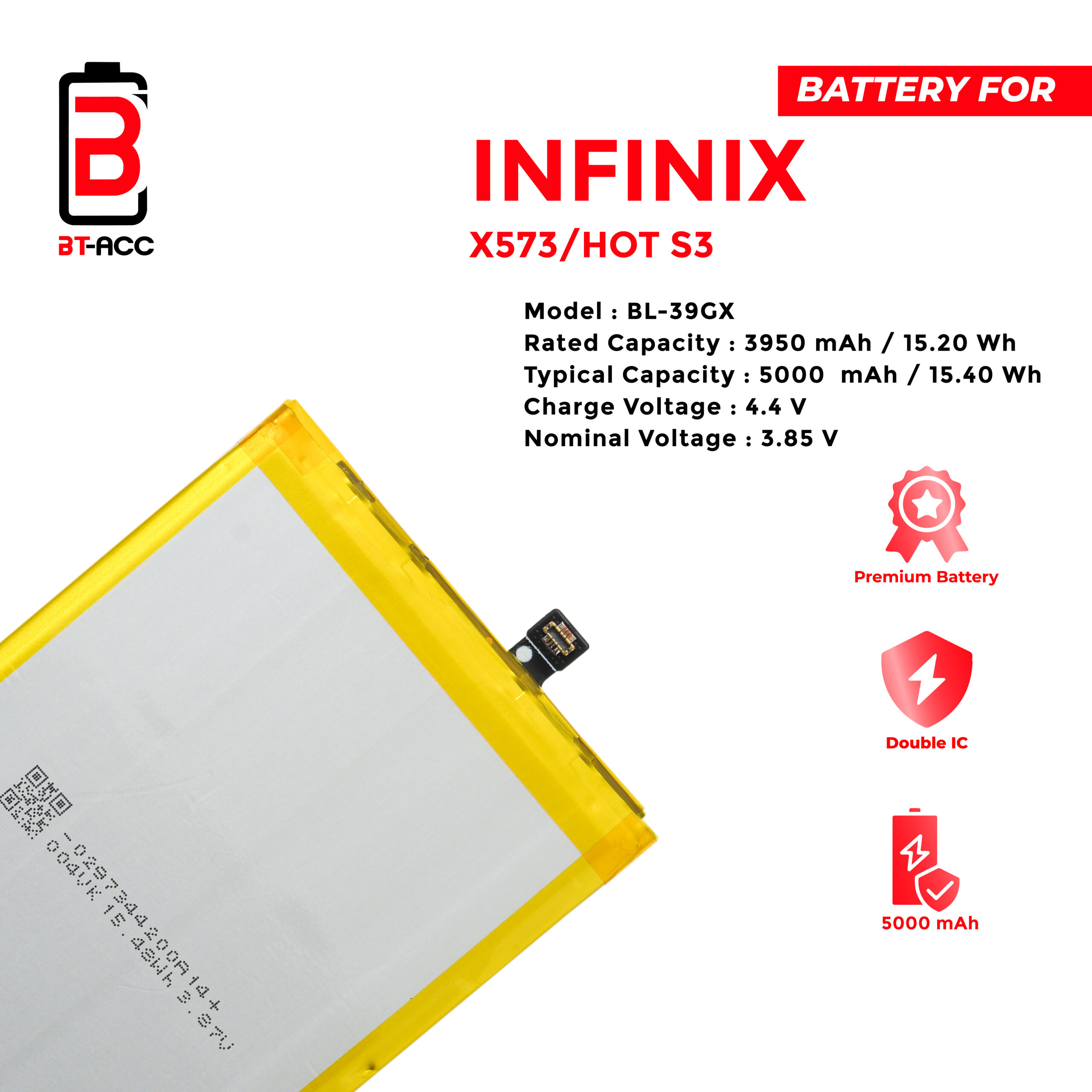 BT-ACC Baterai Infinix Hot S3 / X573 / BL-39GX - Image 3