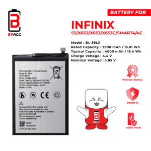 BT-ACC Baterai Infinix S5 / Smart 4 / 4C / X652 / X653 / X653C/ BL-39LX