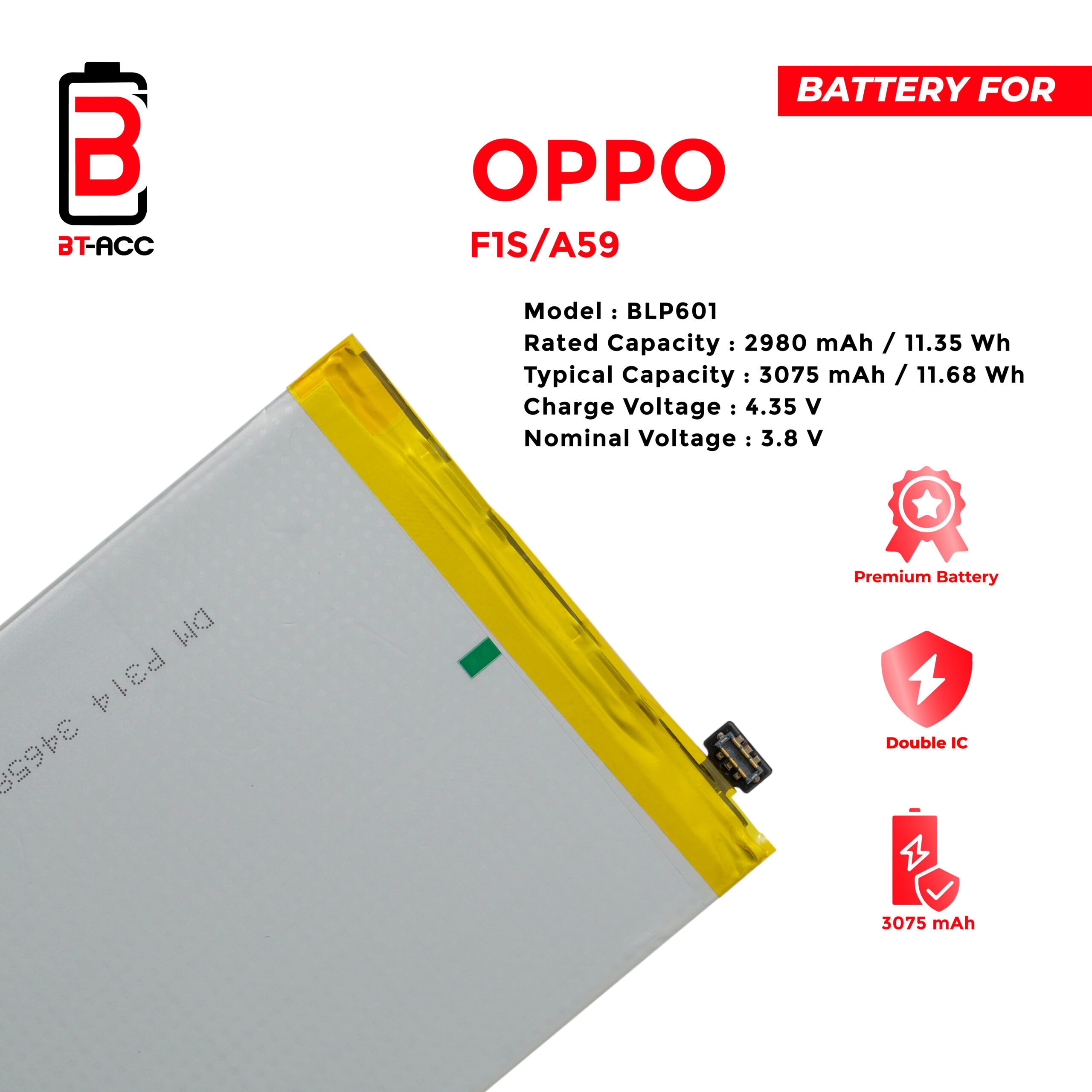 BT-ACC Baterai Oppo F1S / A59 / BLP601 - Image 3