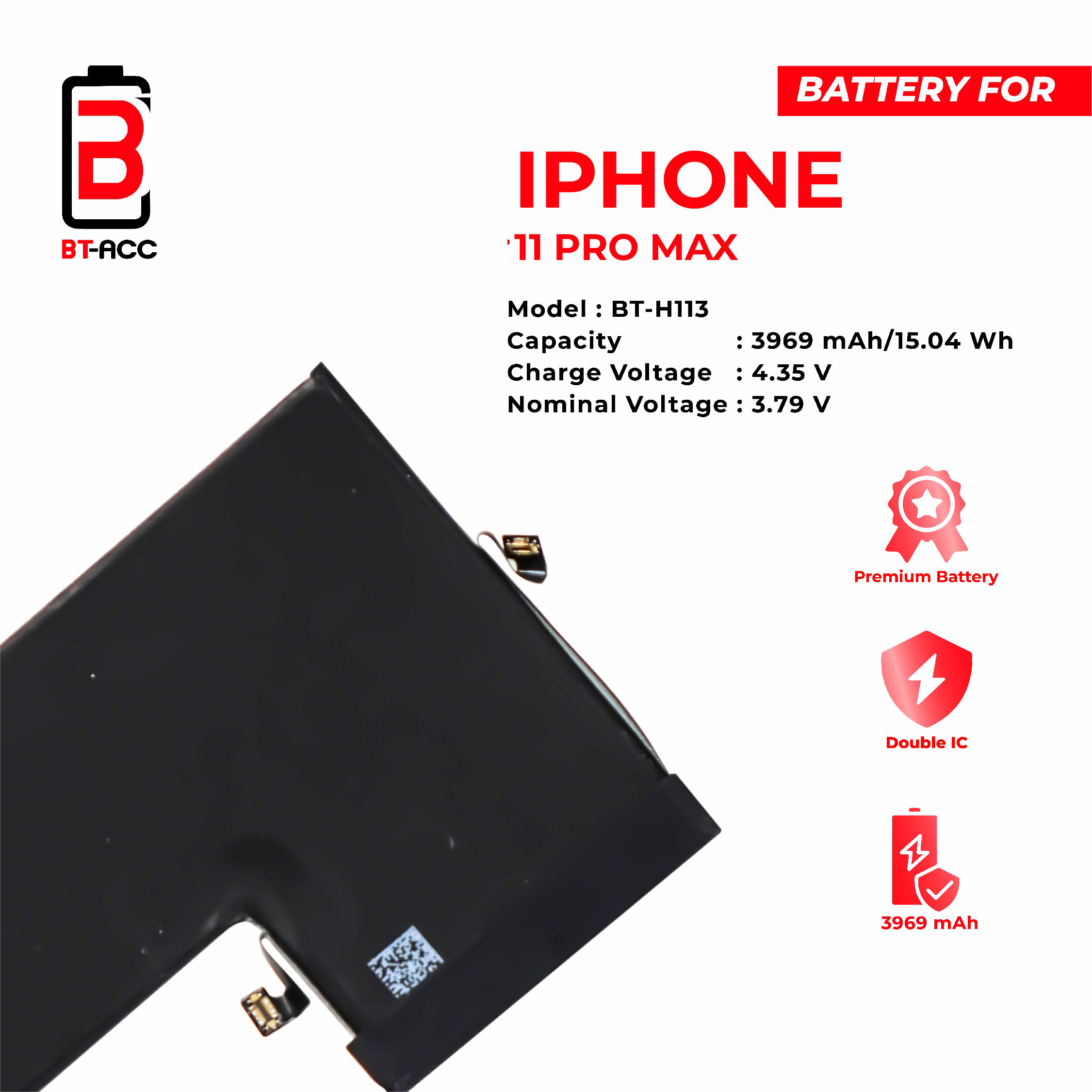 BT-ACC Baterai iPhone 11 Pro Max (3969 mAh) - Gambar 3