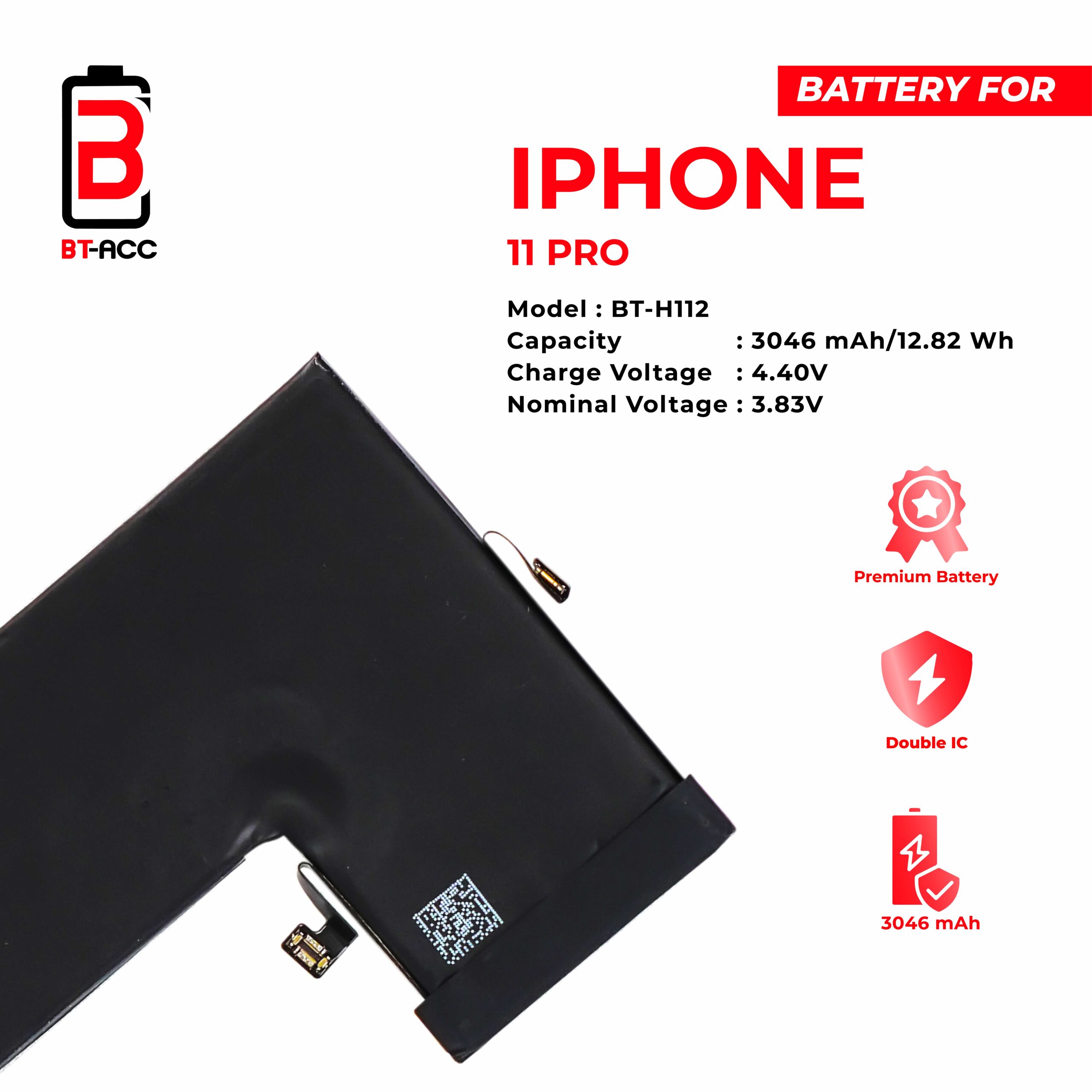 BT-ACC Baterai iPhone 11 Pro (3046 mAh) - Gambar 3