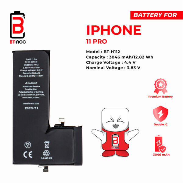 BT-ACC Baterai iPhone 11 Pro (3046 mAh)
