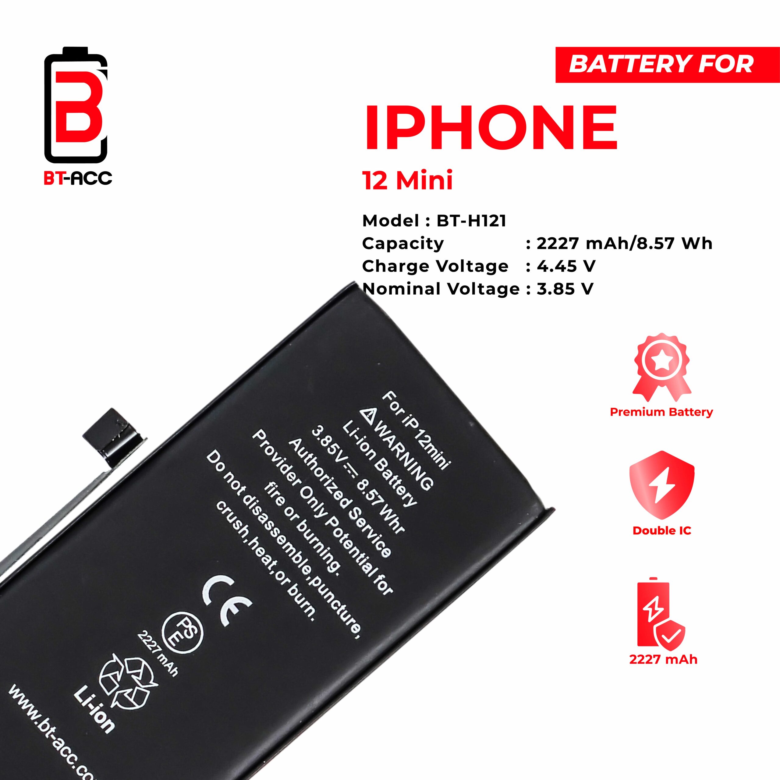 BT-ACC Baterai iPhone 12 Mini (2227 mAh) - Gambar 3