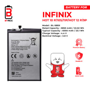 BT-ACC Baterai Infinix Hot 9P / 10P / 10S / 11 P / Hot 12P / BL-58BX