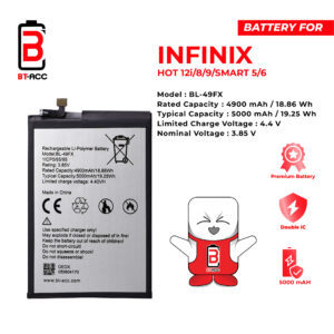 BT-ACC Baterai Infinix Hot 8 / Hot 9 / Smart 5 / Smart 6 / Hot 12i / BL-49FX / BL-49GF
