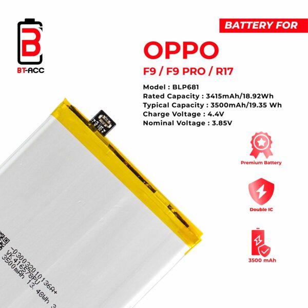 BT-ACC Baterai Oppo F9 / F9 Pro / R17 / BLP681 - Image 3