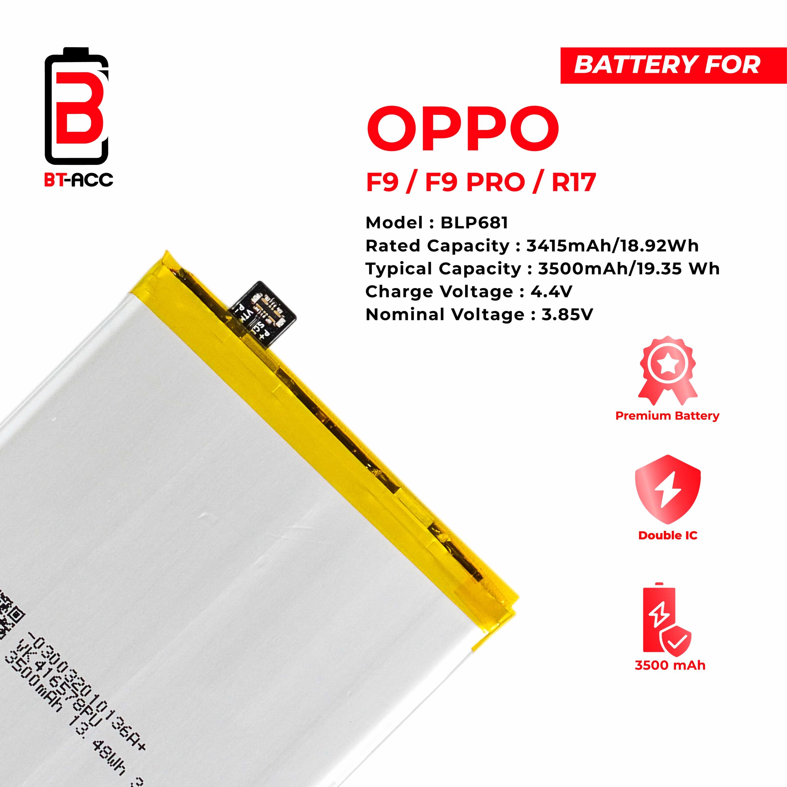 BT-ACC Baterai Oppo F9 / F9 Pro / R17 / BLP681 - Image 3