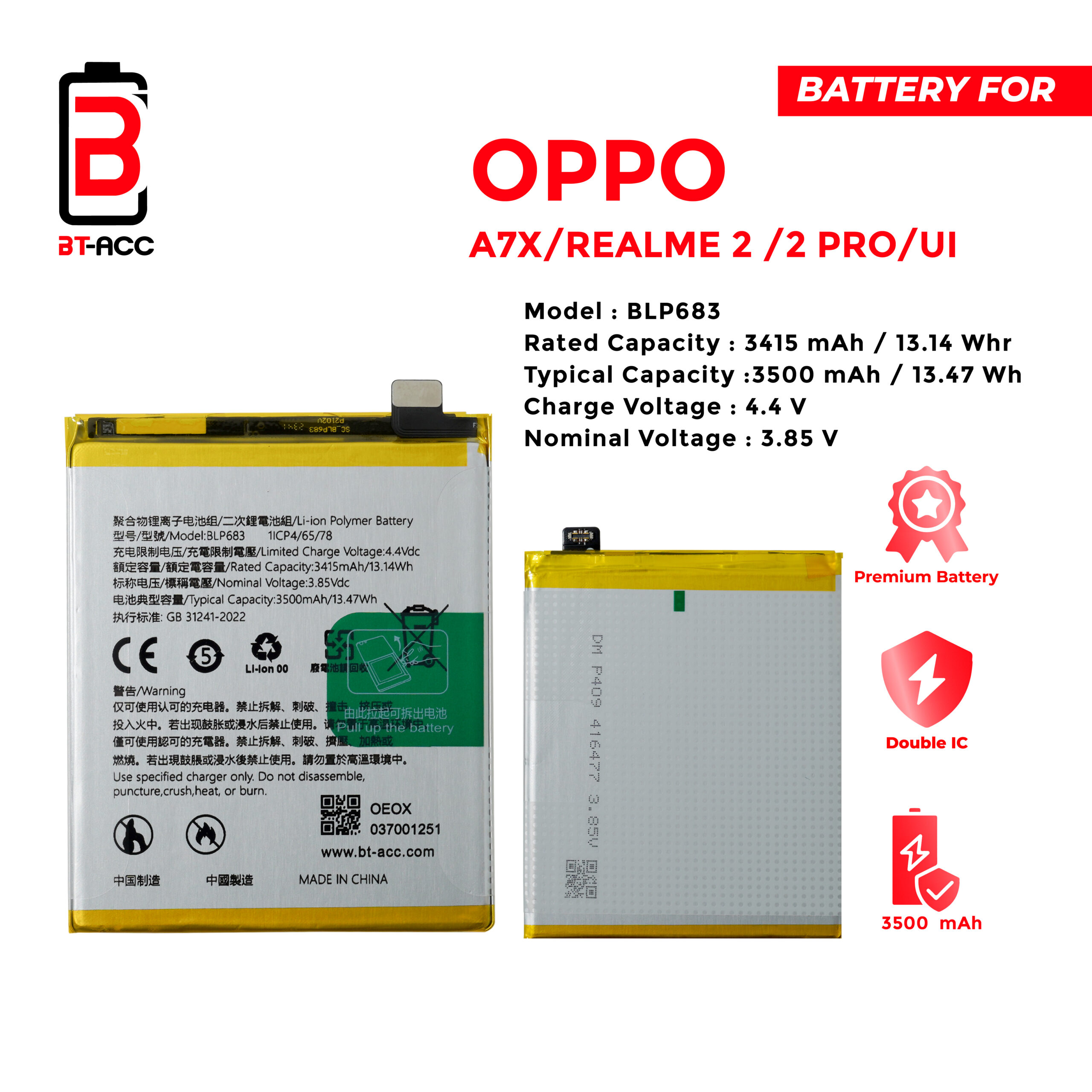 BT-ACC Baterai Oppo A7X / Realme E2 / 2 Pro / UI / BLP683 - Image 2