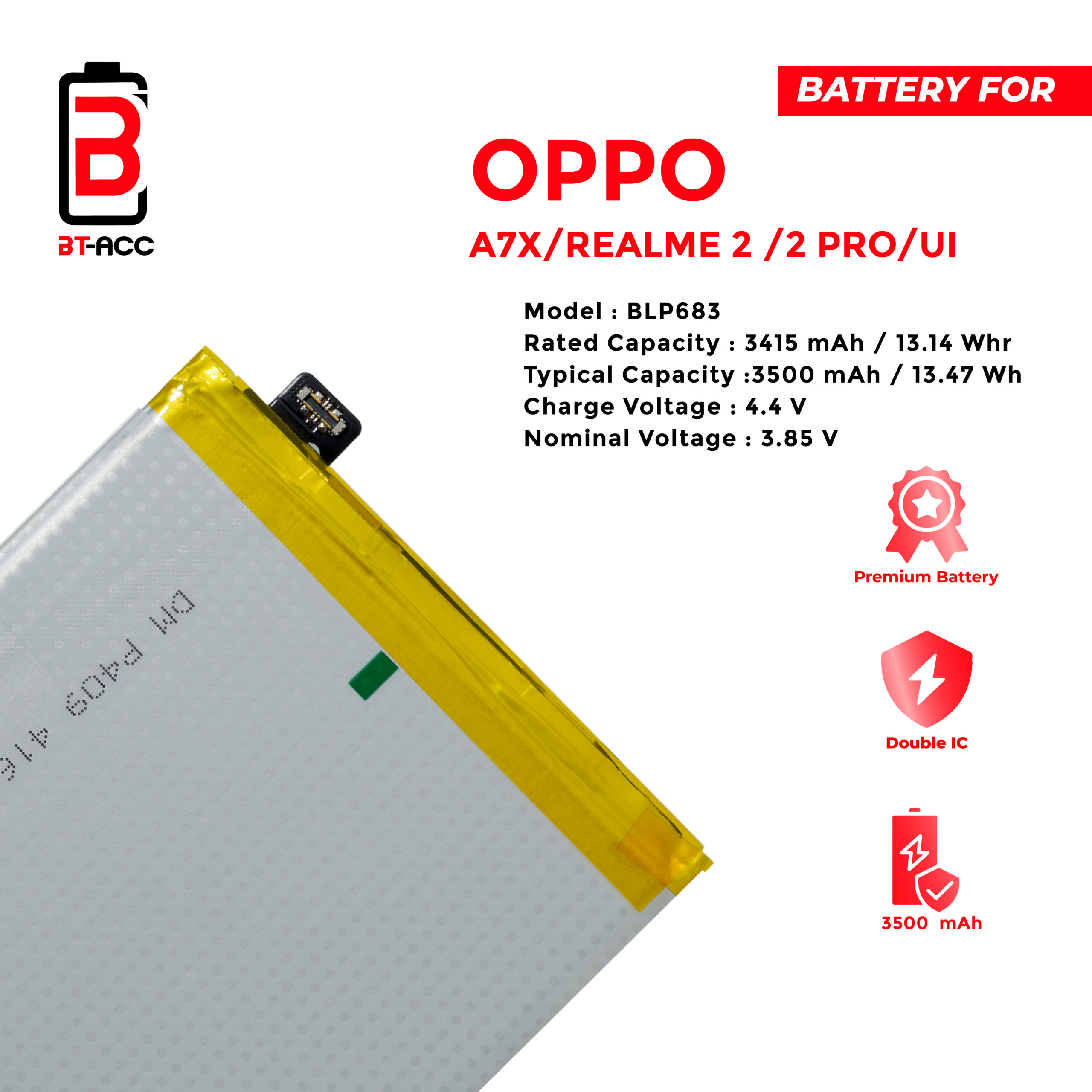 BT-ACC Baterai Oppo A7X / Realme E2 / 2 Pro / UI / BLP683 - Image 3