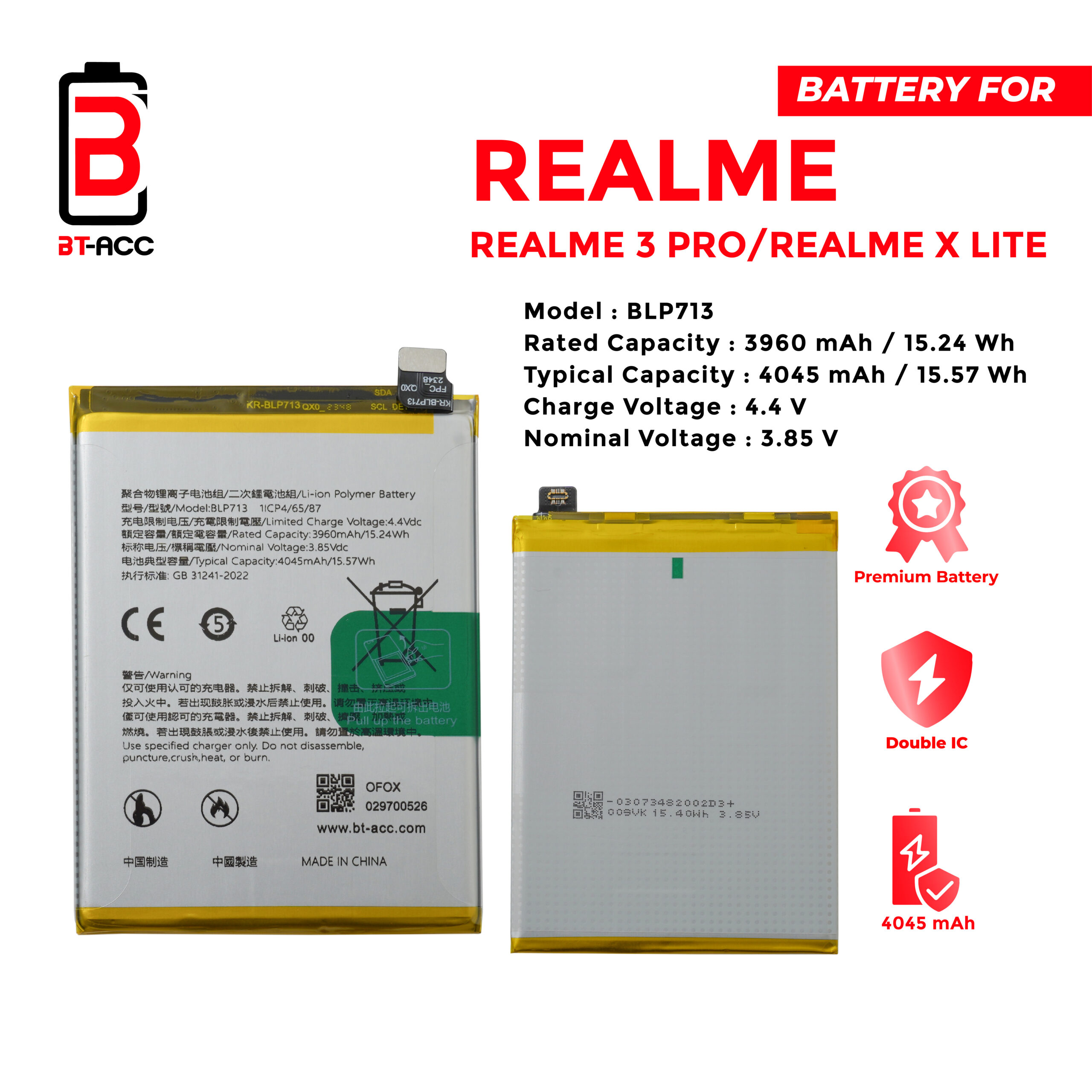 BT-ACC Baterai Realme 3 Pro / X Lite / BLP713 - Gambar 2