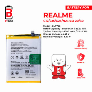 Baterai Realme C12 / C15 / C25 / NARZO 20 / 30A / BLP793