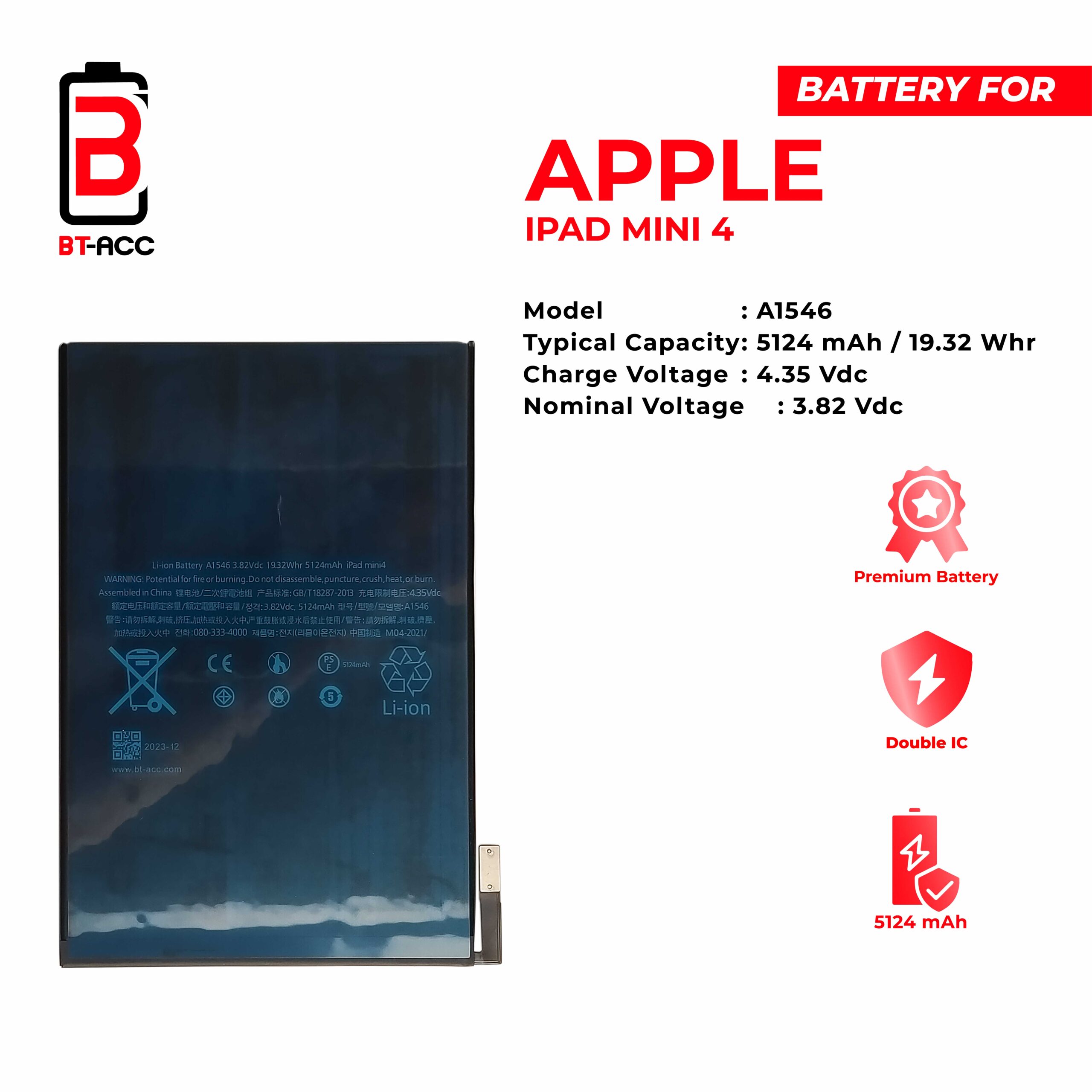 BT-ACC Baterai iPad Mini 4 - Gambar 3