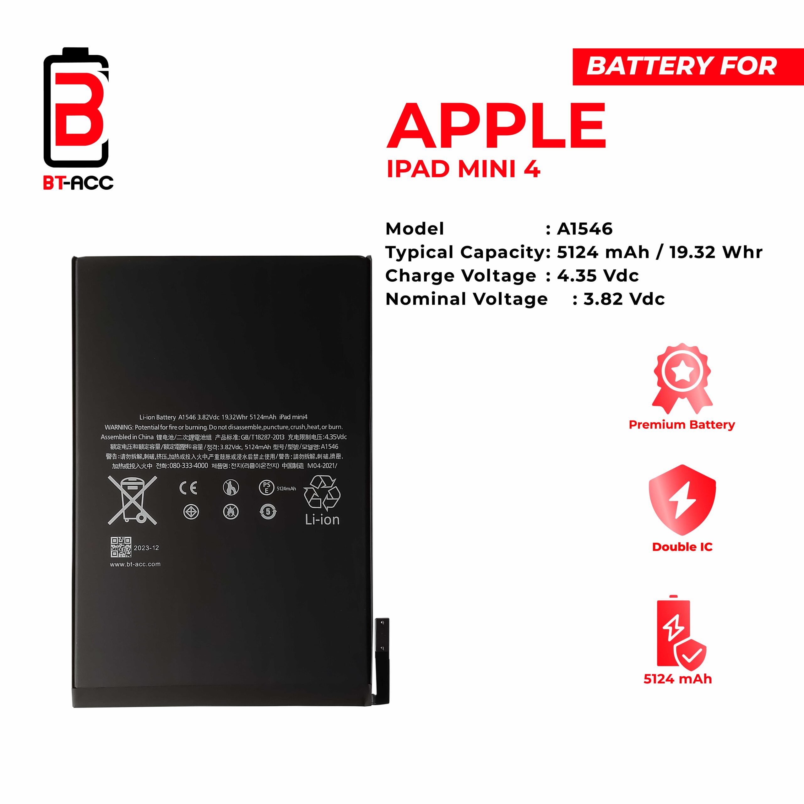 BT-ACC Baterai iPad Mini 4 - Gambar 2