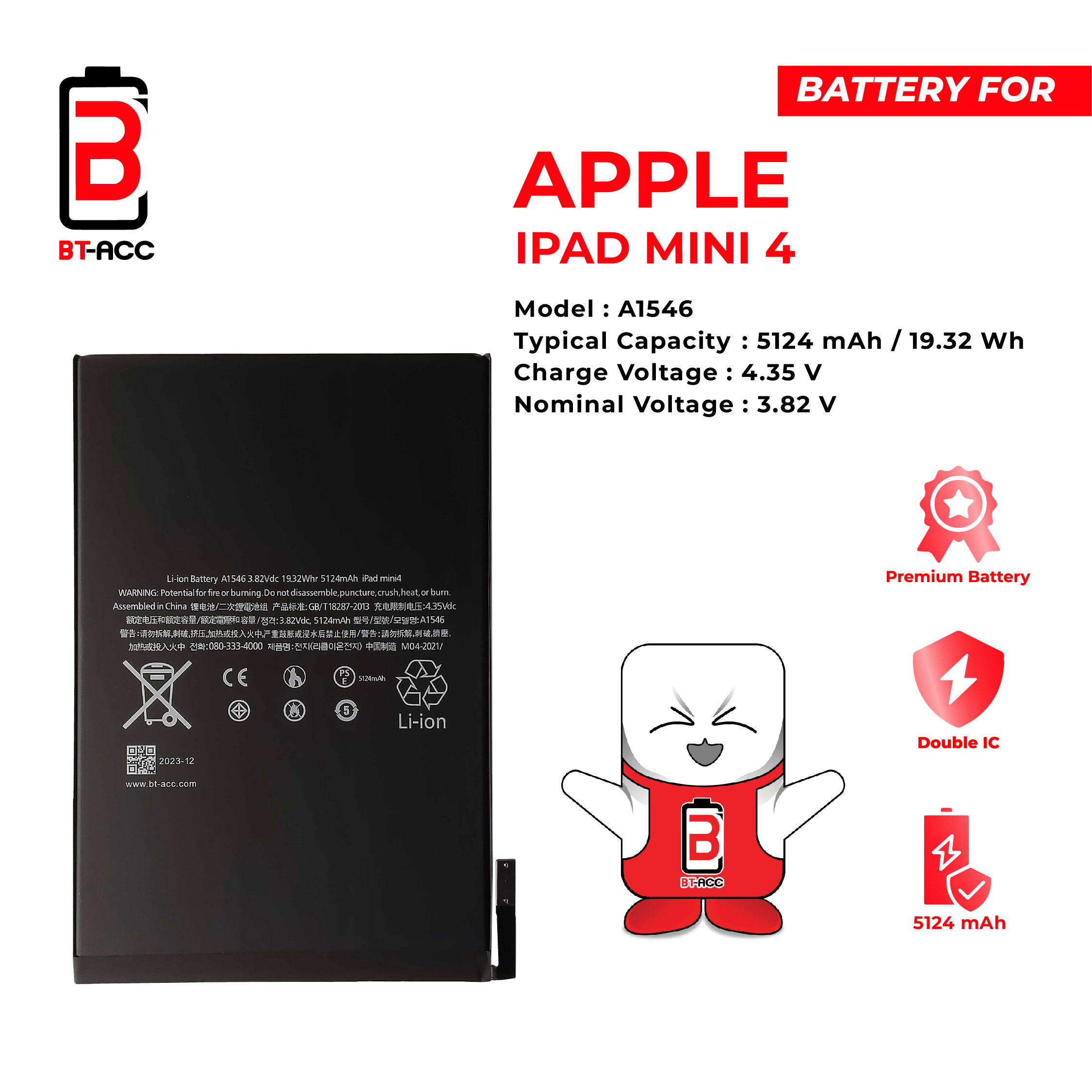 BT-ACC Baterai iPad Mini 4