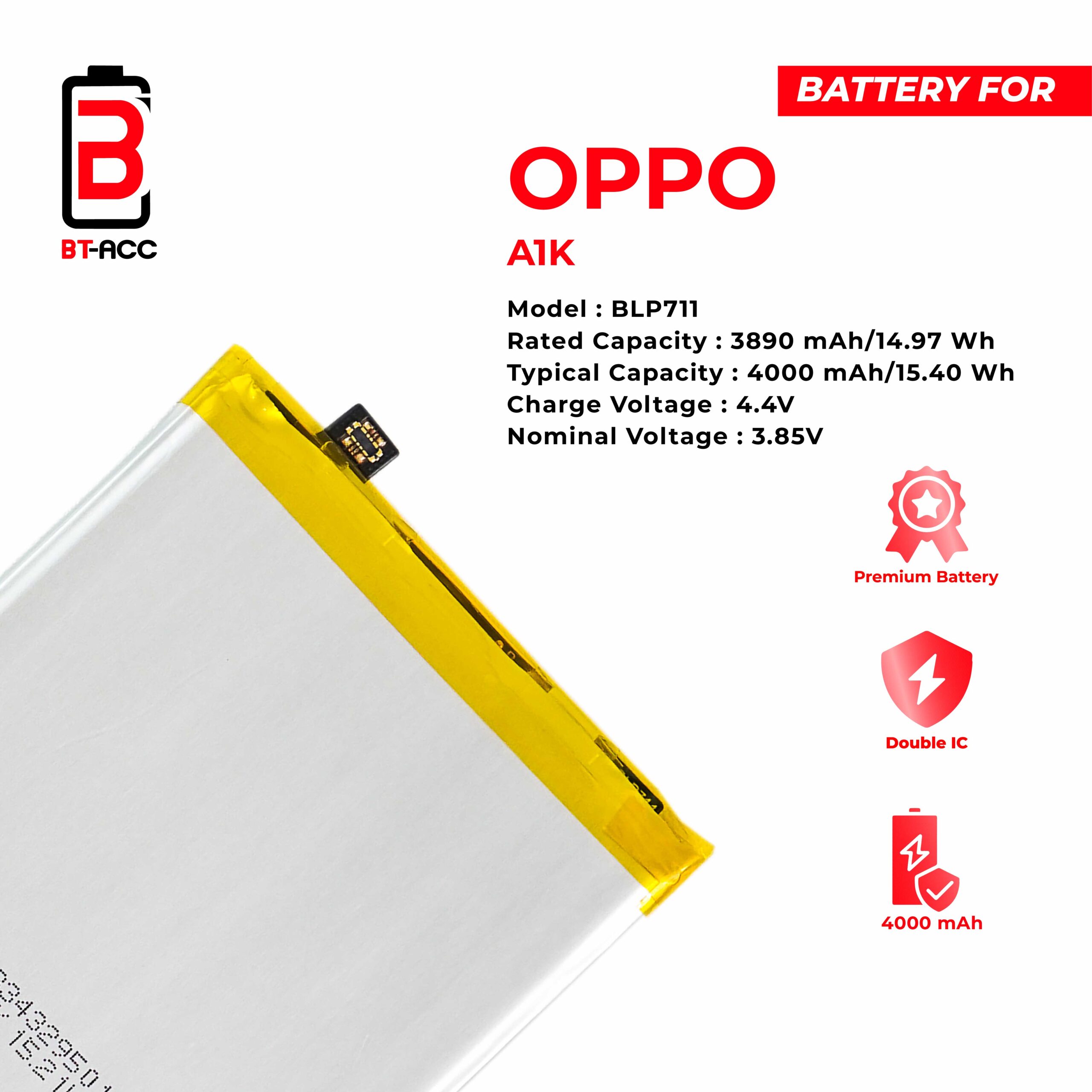 BT-ACC Baterai Oppo A1K / BLP711 - Gambar 3