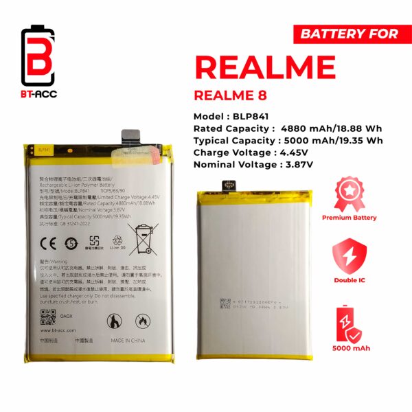 BT-ACC Baterai Realme 8 / BLP841 - Image 2