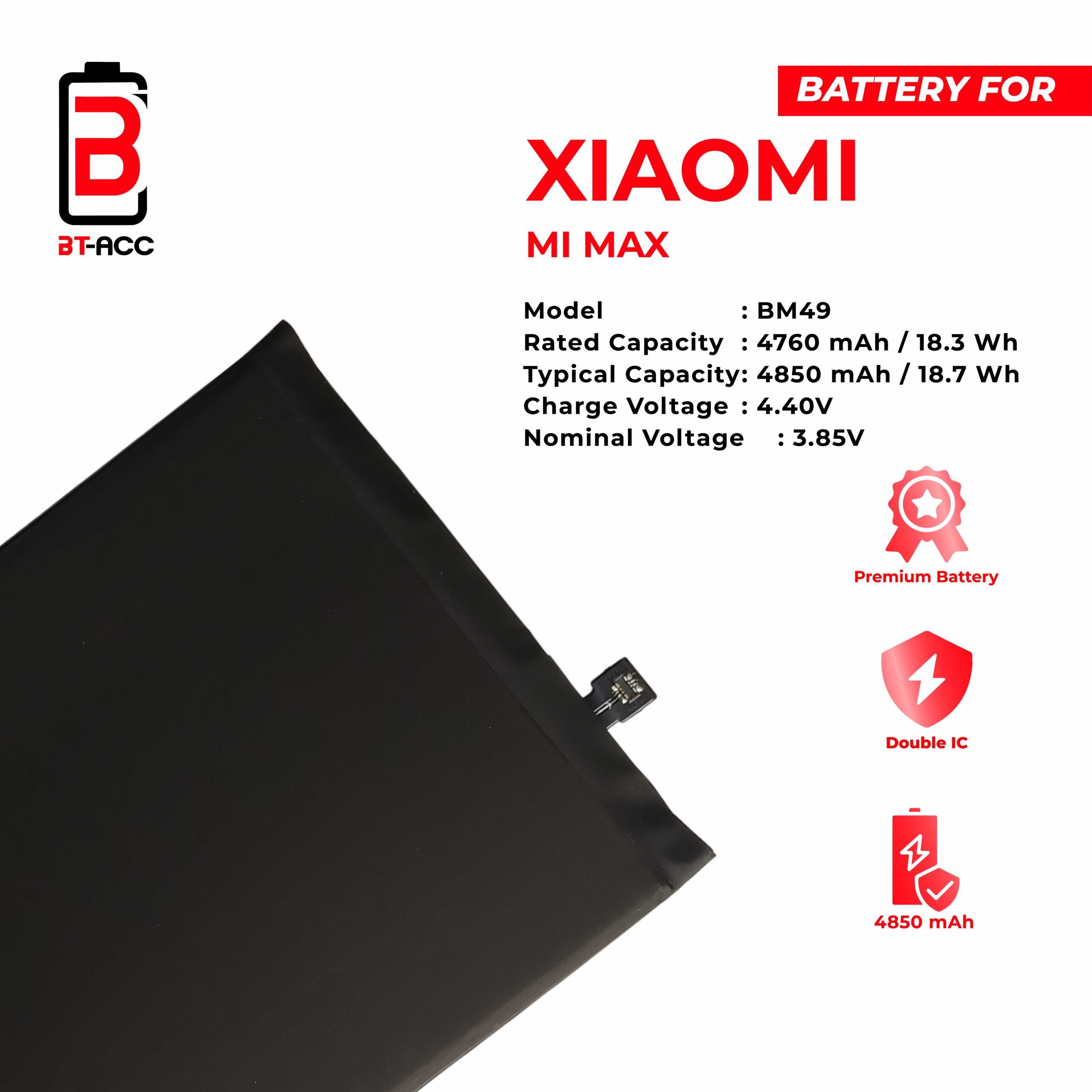 BT-ACC Baterai Xiaomi MI MAX - BM49 - Image 3