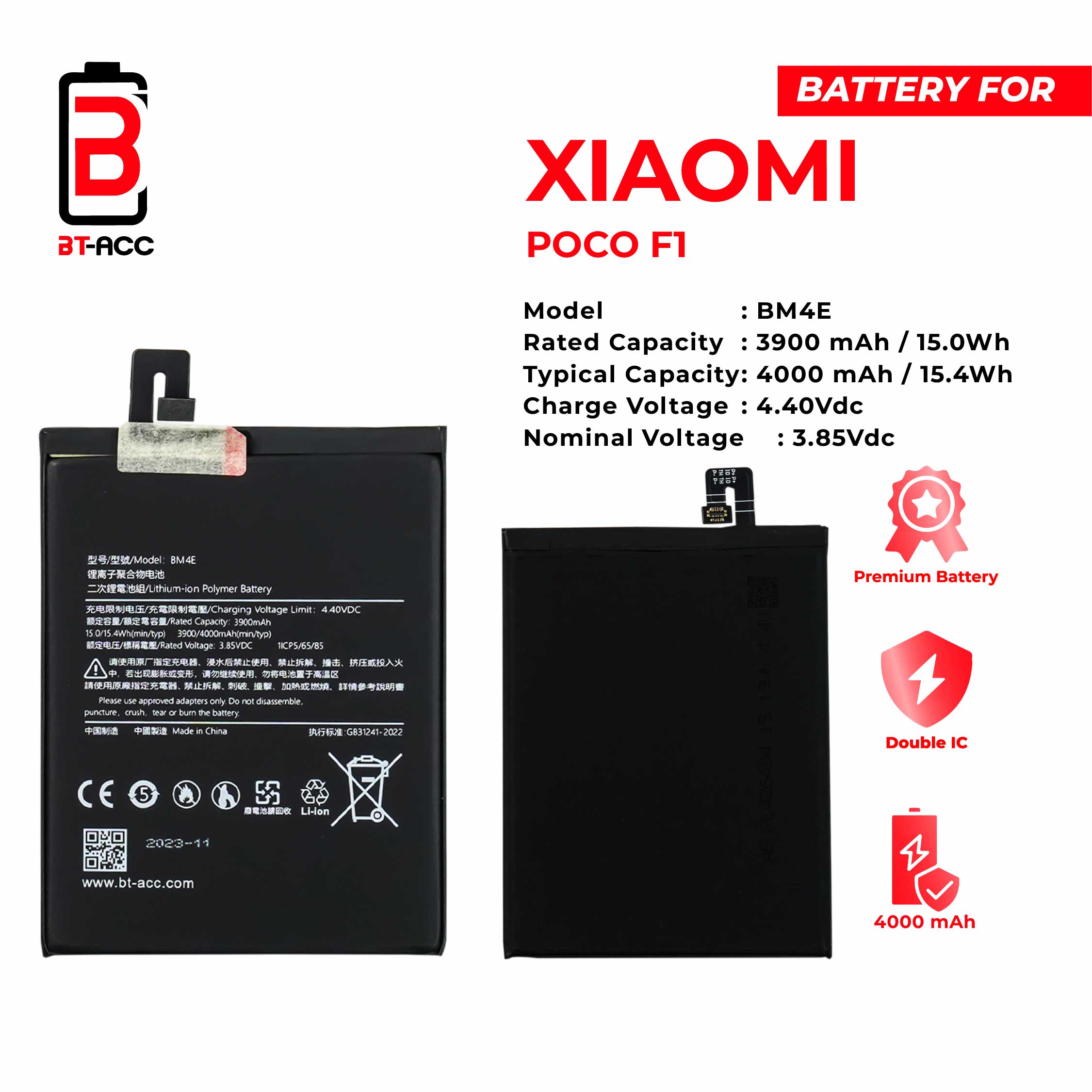 BT-ACC Baterai Xiaomi Pocophone F1 - BM4E - Image 2