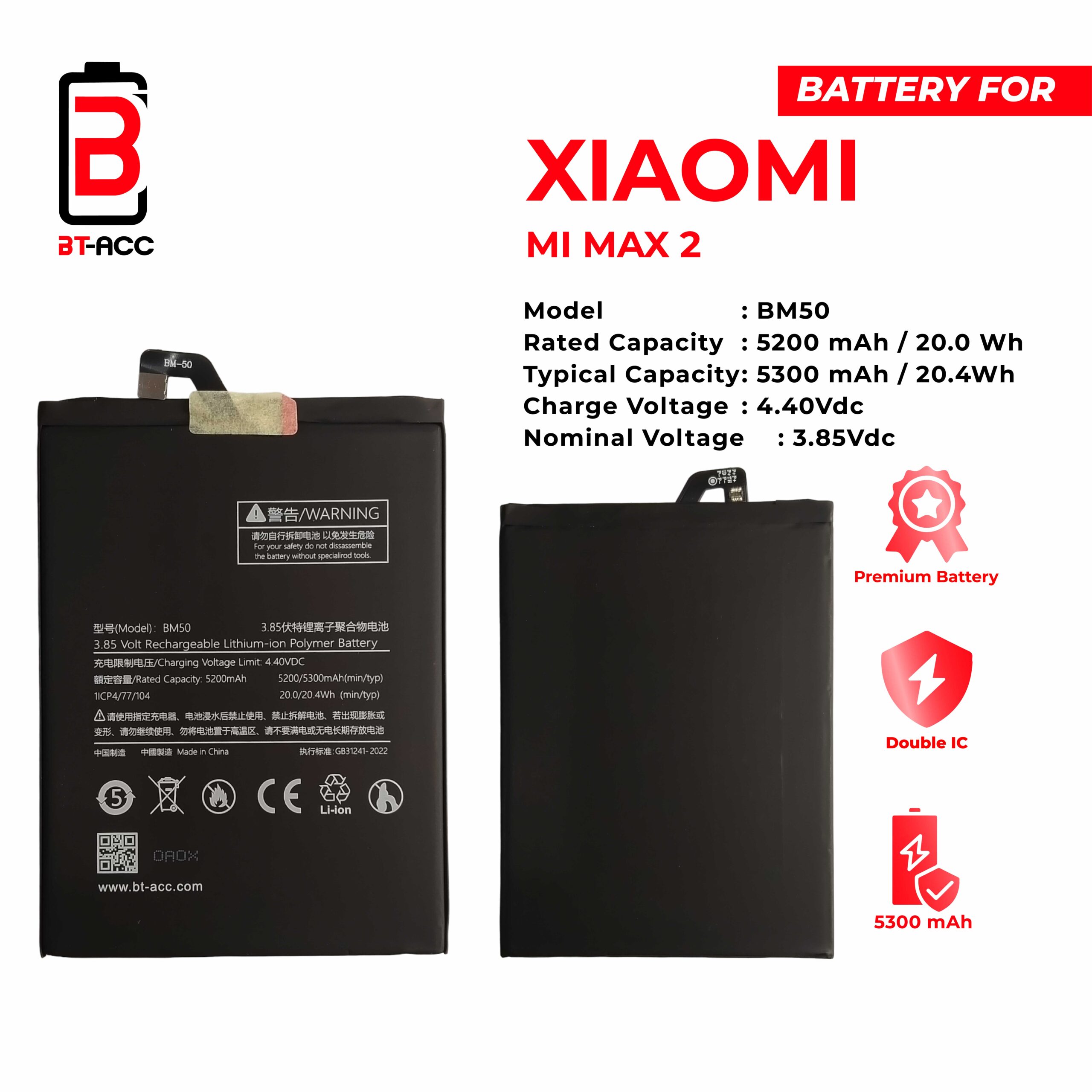BT-ACC Baterai Xiaomi MI MAX 2 - BM50 - Image 2