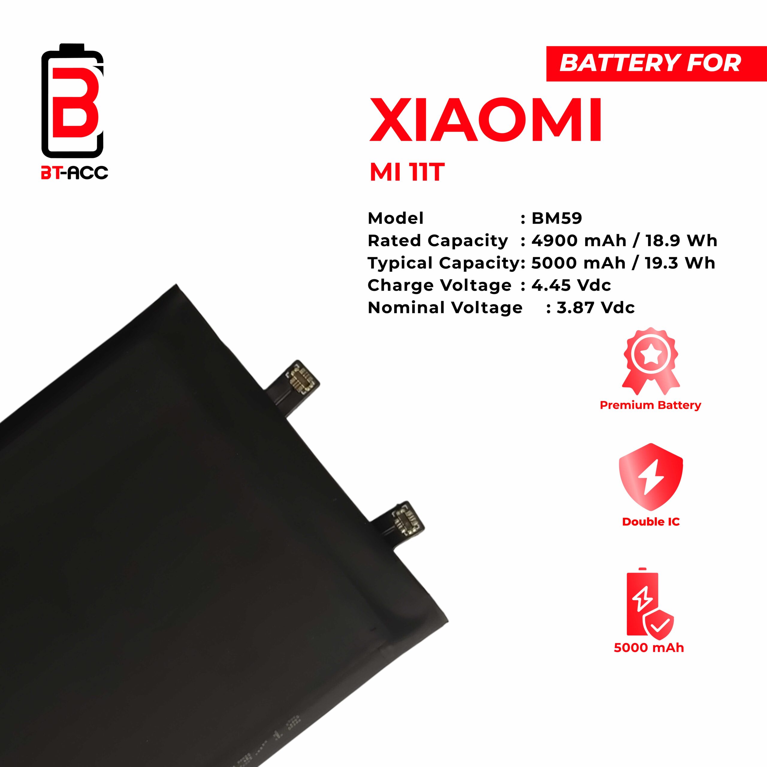 BT-ACC Baterai Xiaomi Mi 11T - BM59 - Image 3