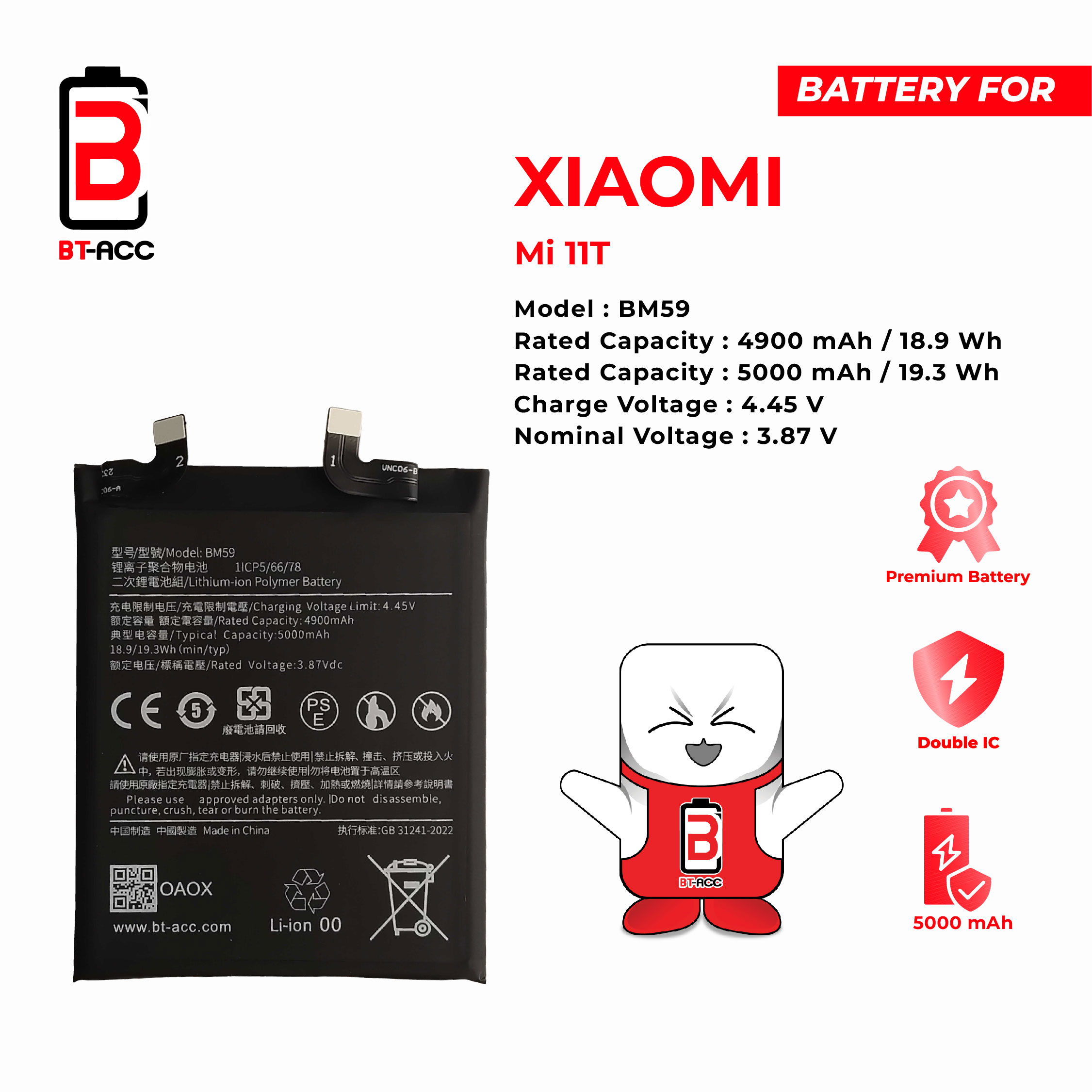 BT-ACC Baterai Xiaomi Mi 11T - BM59