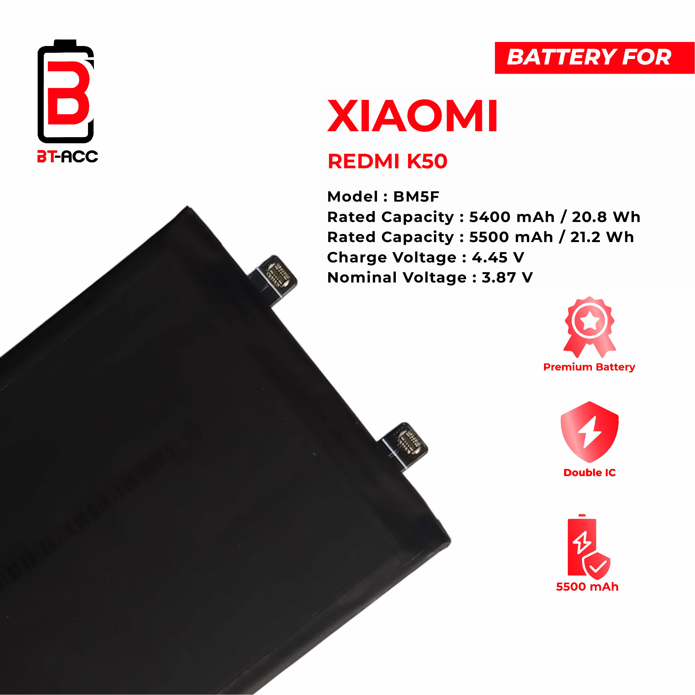 BT-ACC Baterai Xiaomi Redmi K50 - BM5F - Gambar 3