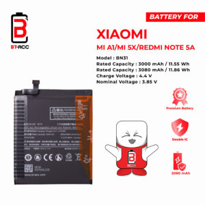 BT-ACC Baterai Xiaomi S2 / Mi A1 / Mi5x / Note 5A / Y1 LTE - BN31