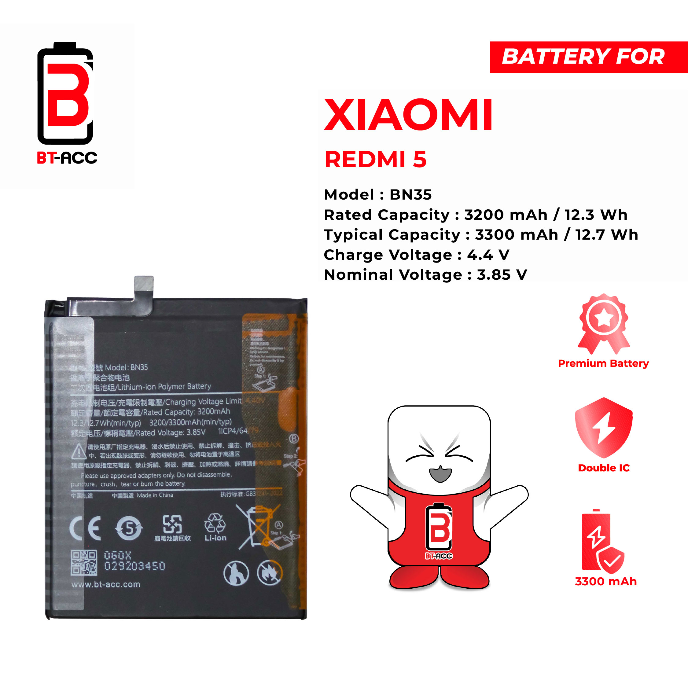 BT-ACC Baterai Xiaomi Redmi 5 - BN35