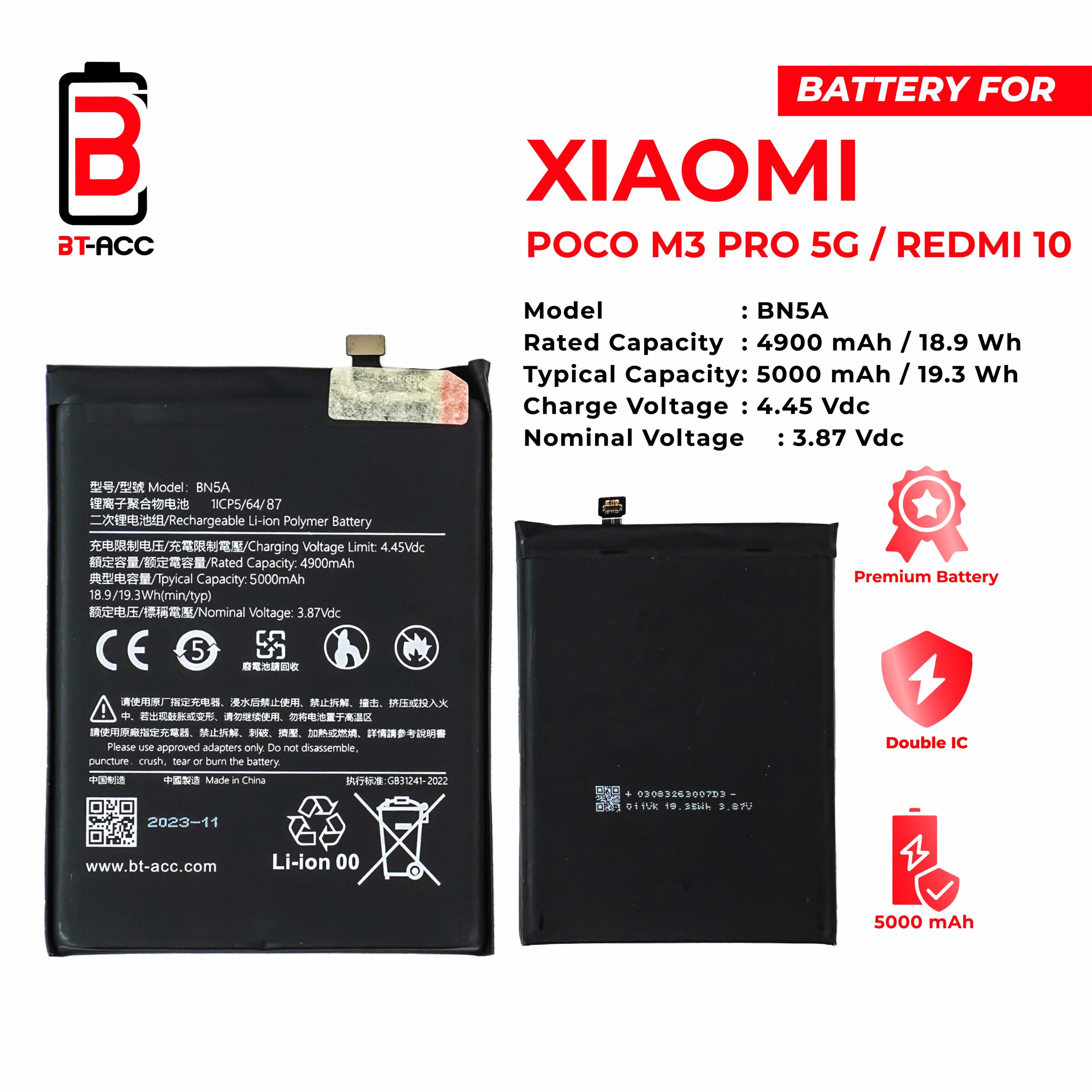 BT-ACC Baterai Poco M3 Pro 5G - BN5A - Image 2