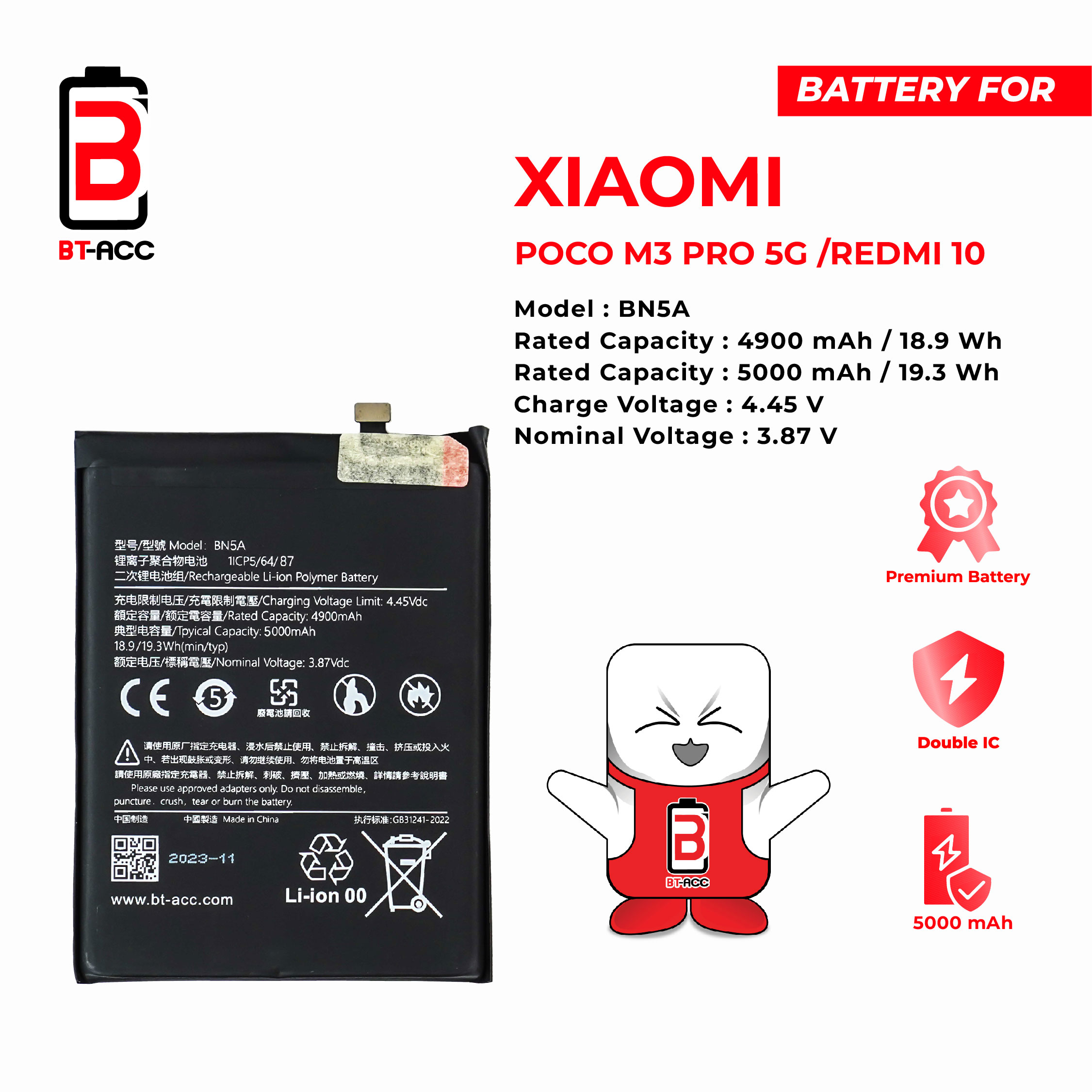 BT-ACC Baterai Poco M3 Pro 5G - BN5A