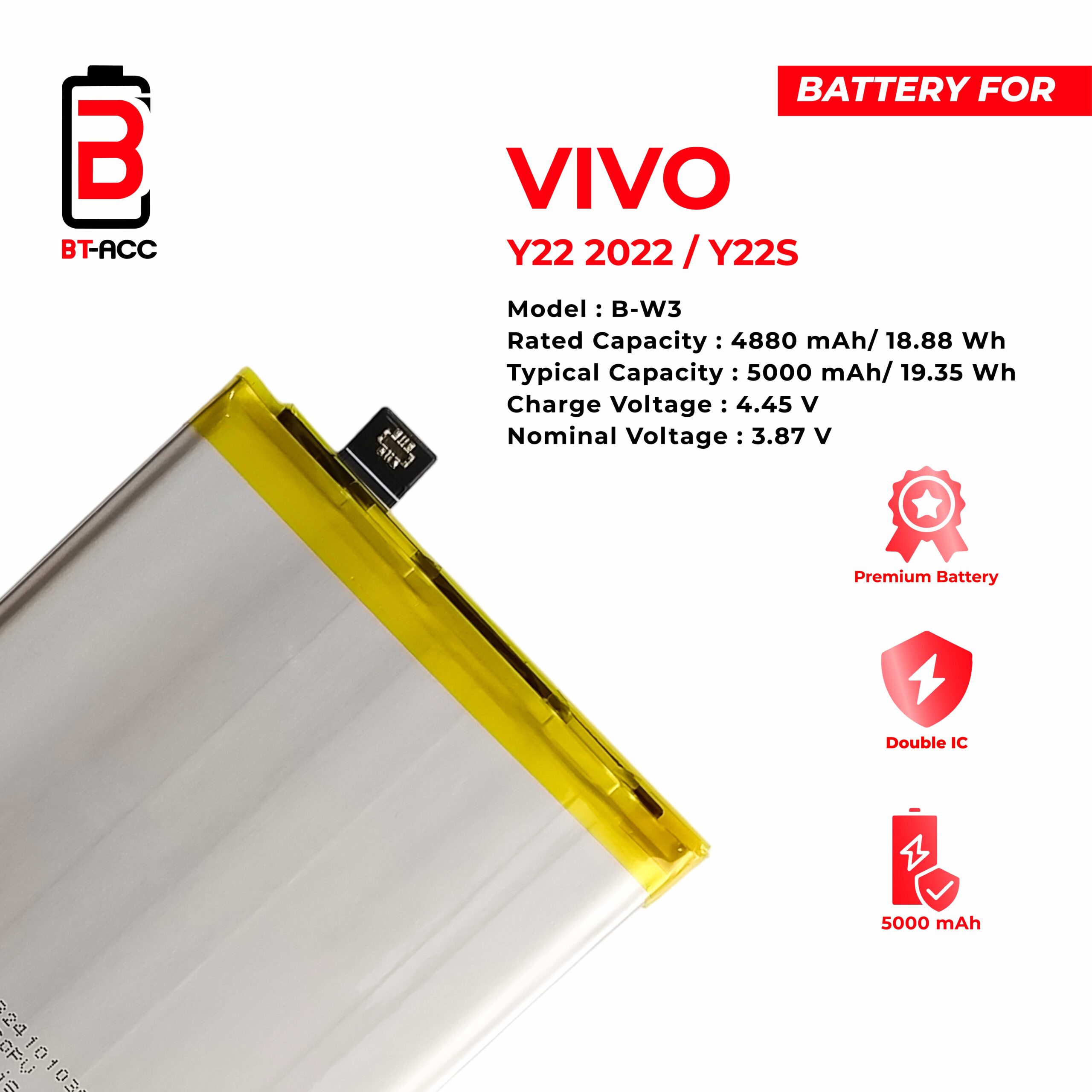 BT-ACC Baterai Vivo Y02 / Y02S / Y16 / B-W1 - Gambar 3