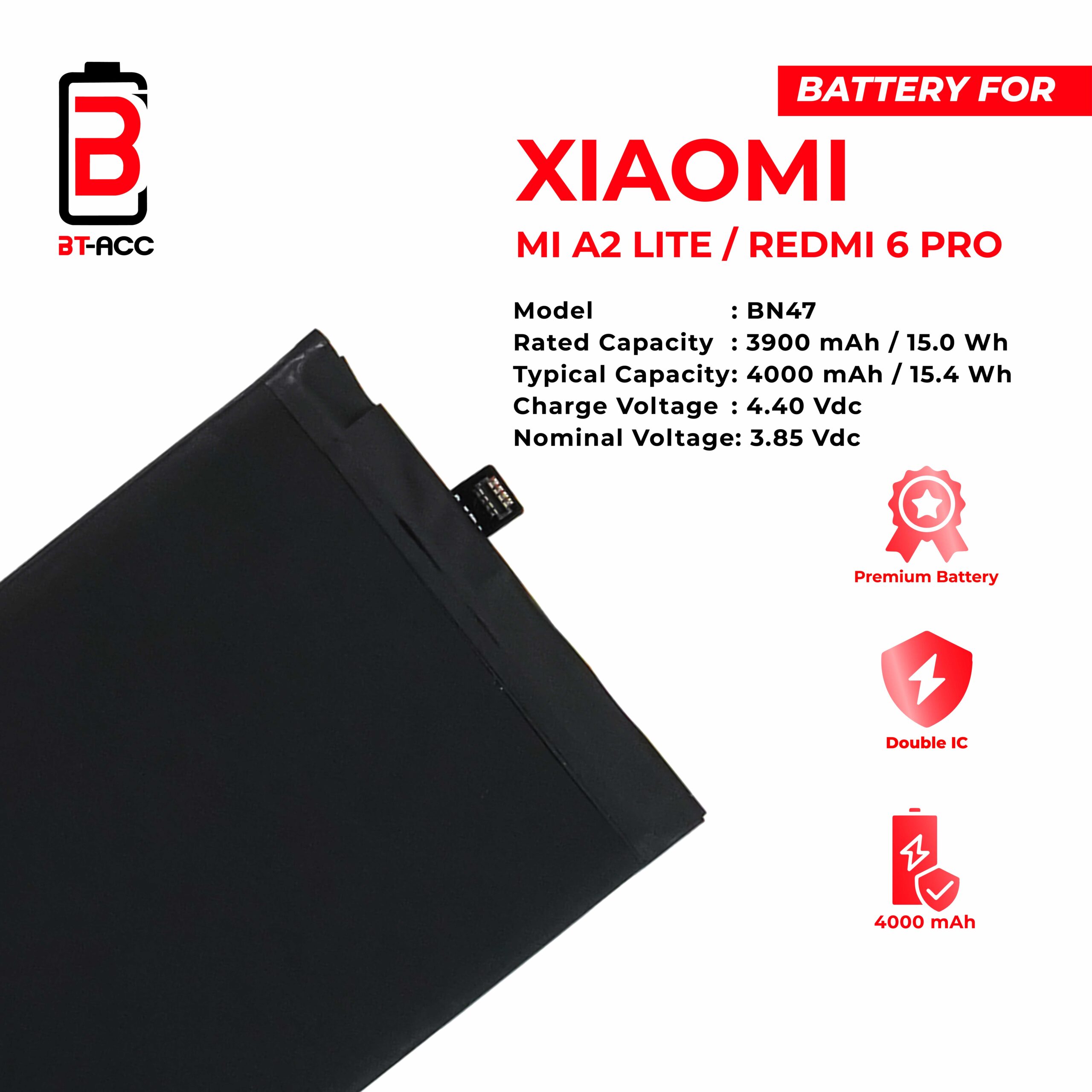 BT-ACC Baterai Xiaomi Redmi 6 Pro / Xiaomi A2 LTE - BN47 - Gambar 3