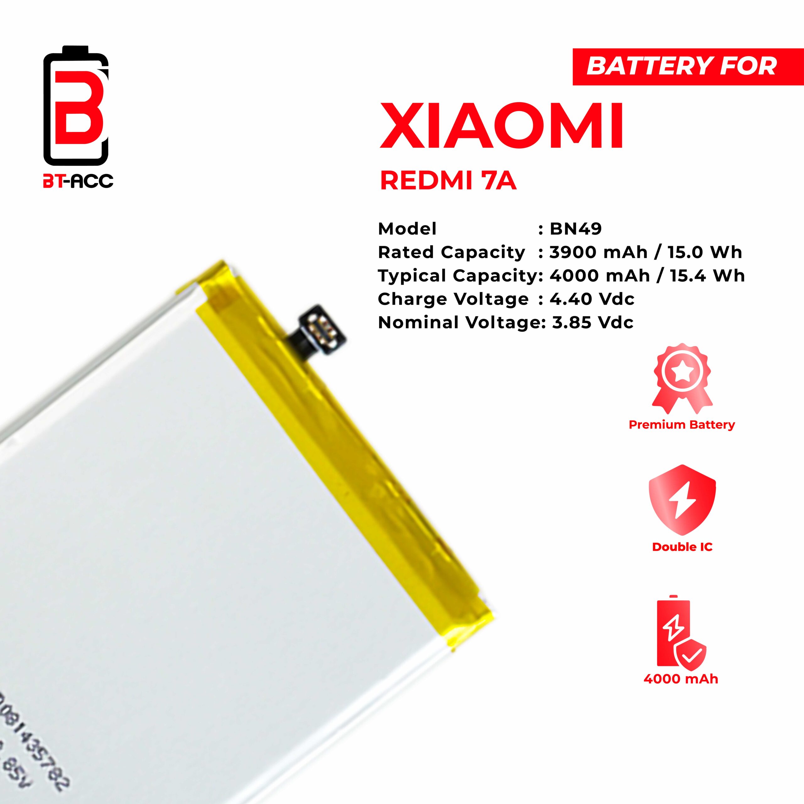 BT-ACC Baterai Xiaomi Redmi 7A - BN49 - Gambar 3