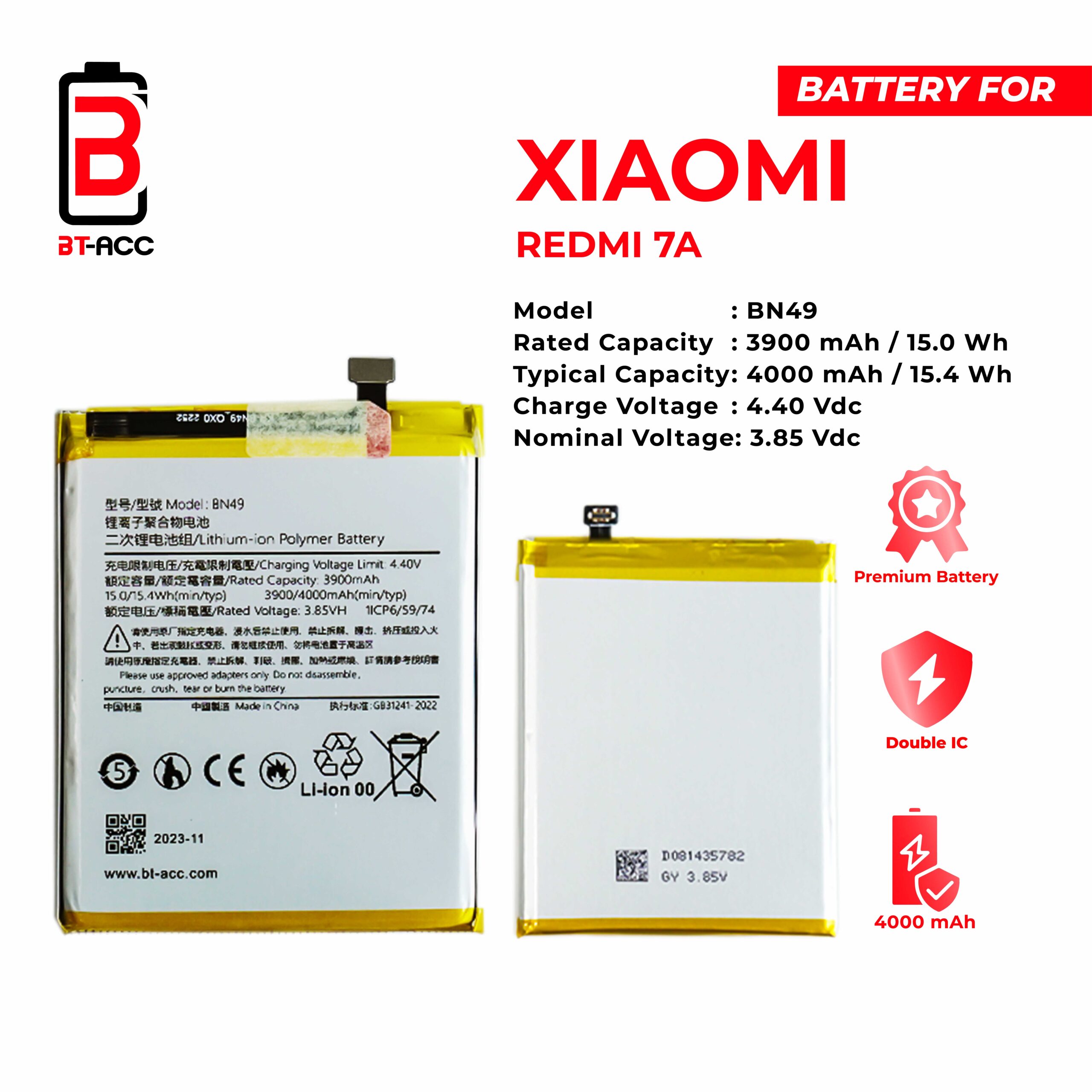 BT-ACC Baterai Xiaomi Redmi 7A - BN49 - Gambar 2