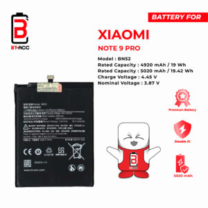 BT-ACC Baterai Xiaomi Redmi Note 9 Pro - BN52