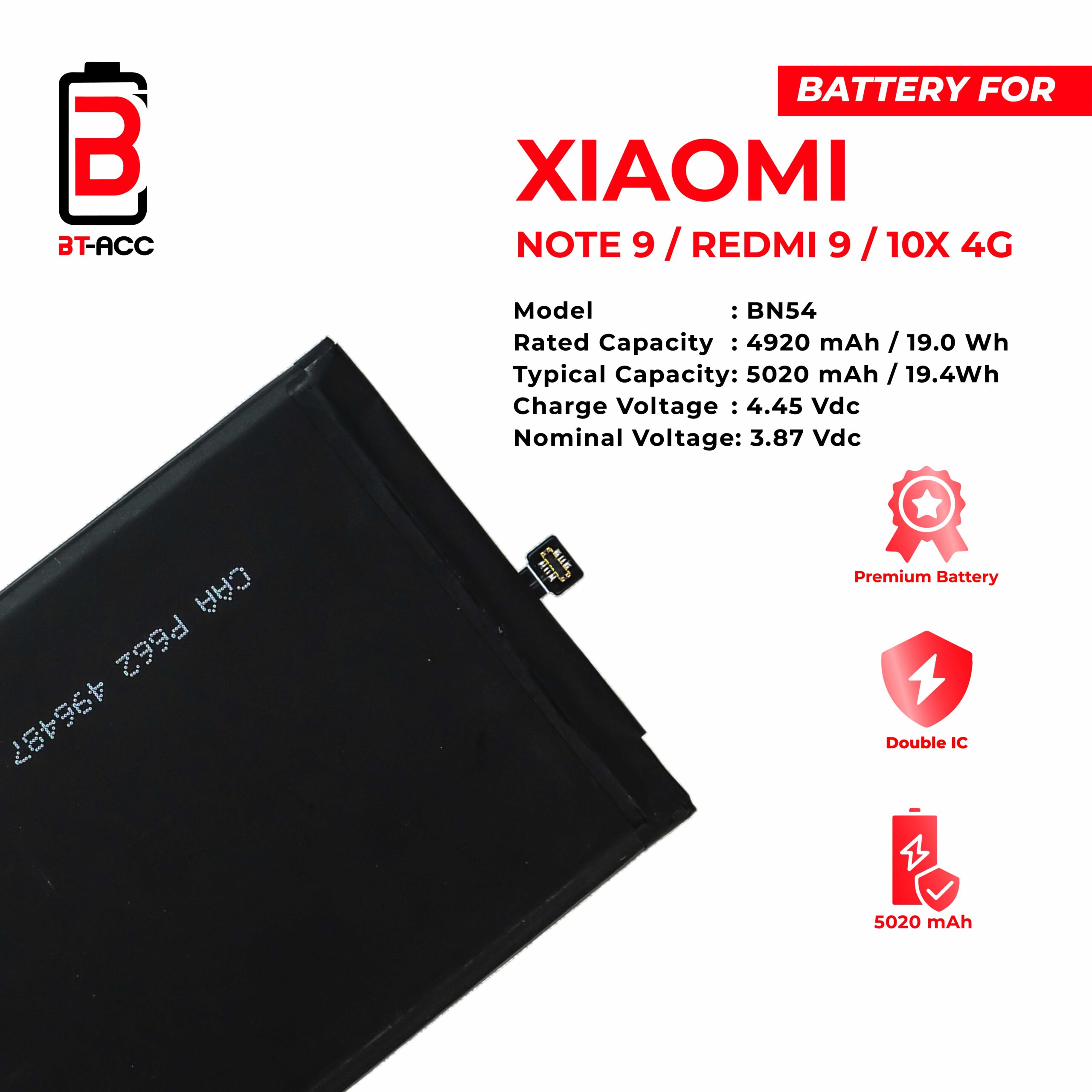 BT-ACC Baterai Xiaomi Redmi 9 / Note 9 / 10X 4G - BN54 - Gambar 3