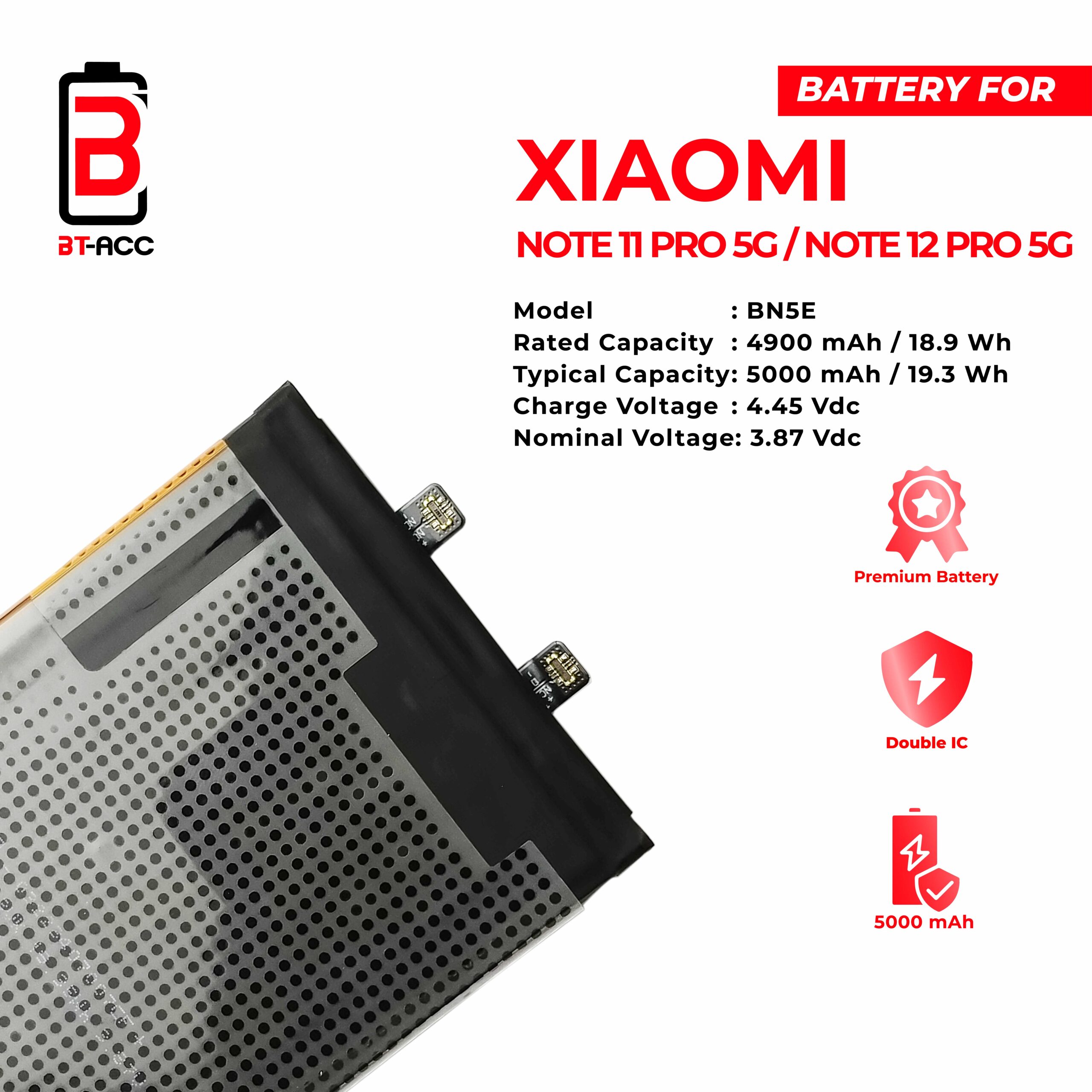 BT-ACC Baterai Xiaomi Redmi Note 11 Pro 5G / Redmi Note 12 Pro 4G - BN5E - Gambar 3
