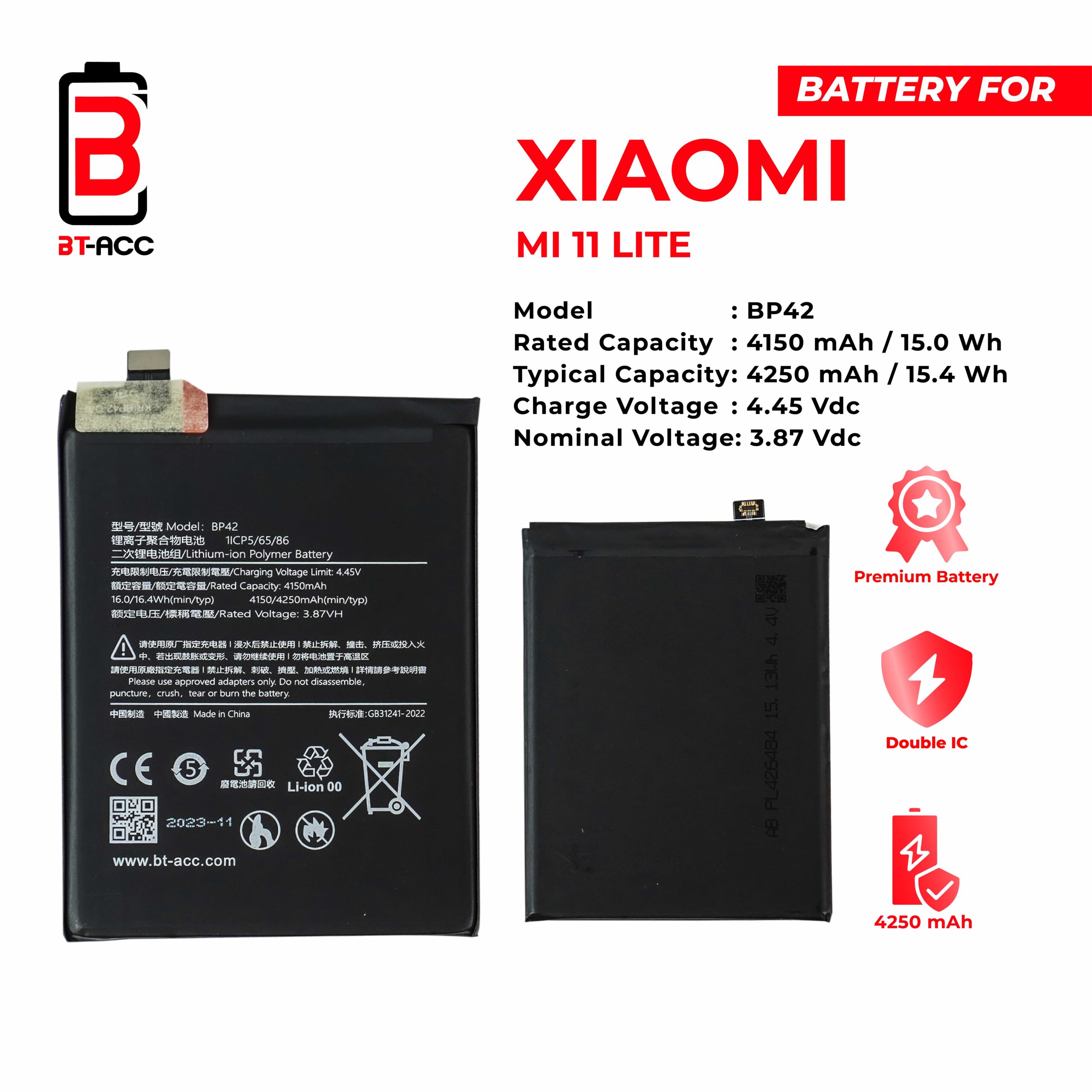 BT-ACC Baterai Xiaomi MI 11 Lite - BP42 - Gambar 2