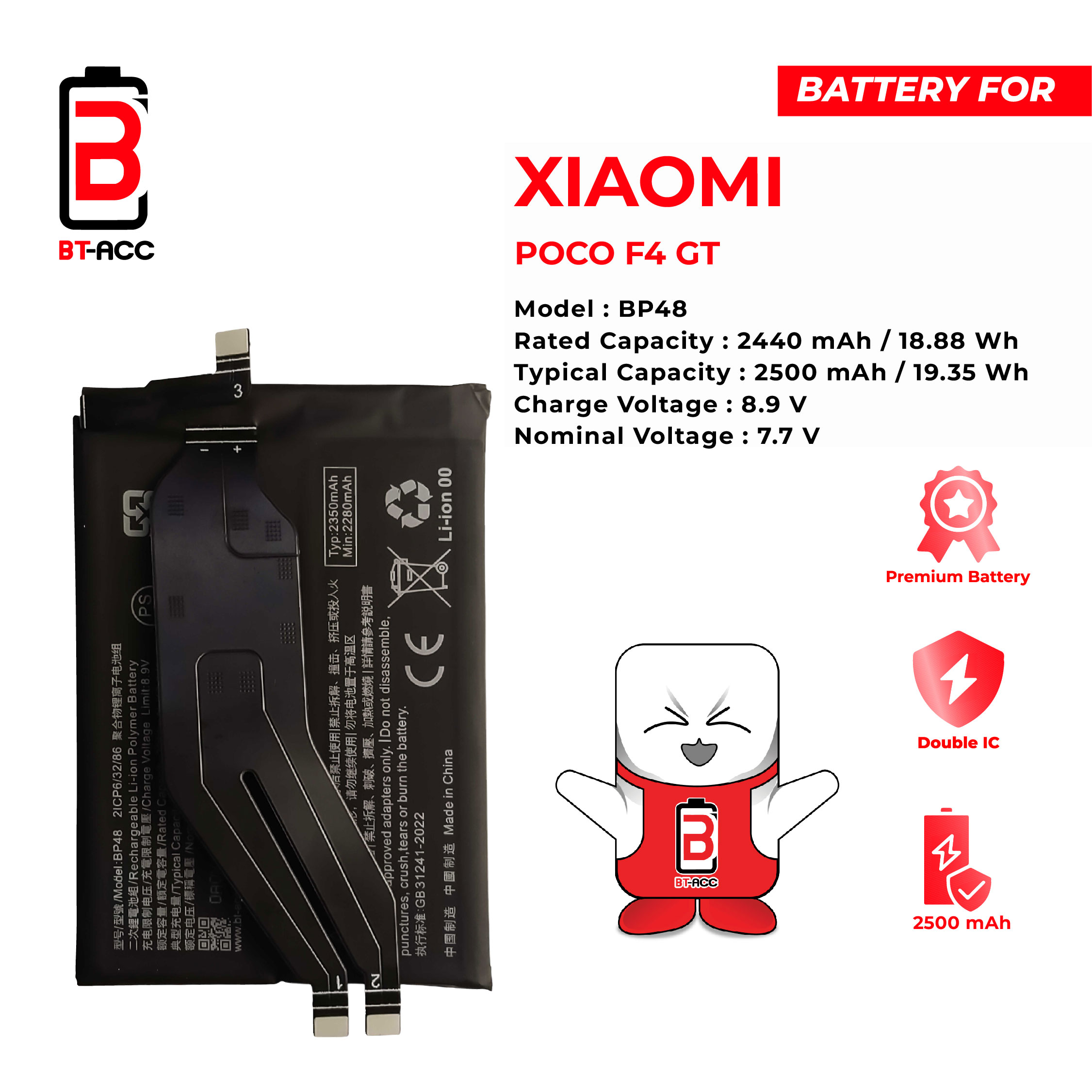 BT-ACC Baterai Xiaomi Poco F4 GT - BP48