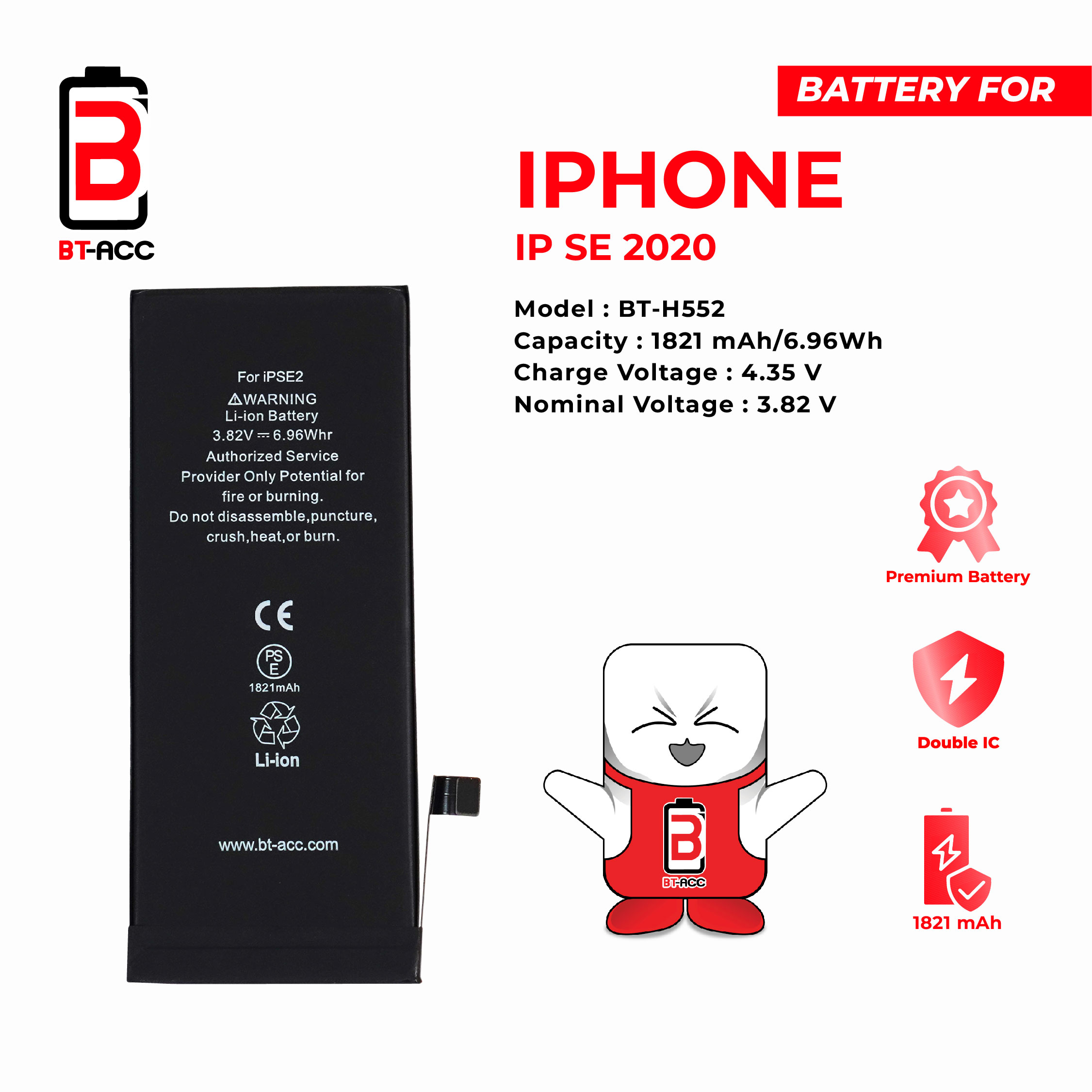BT-ACC Baterai iPhone SE 2020 (1821 mAh)