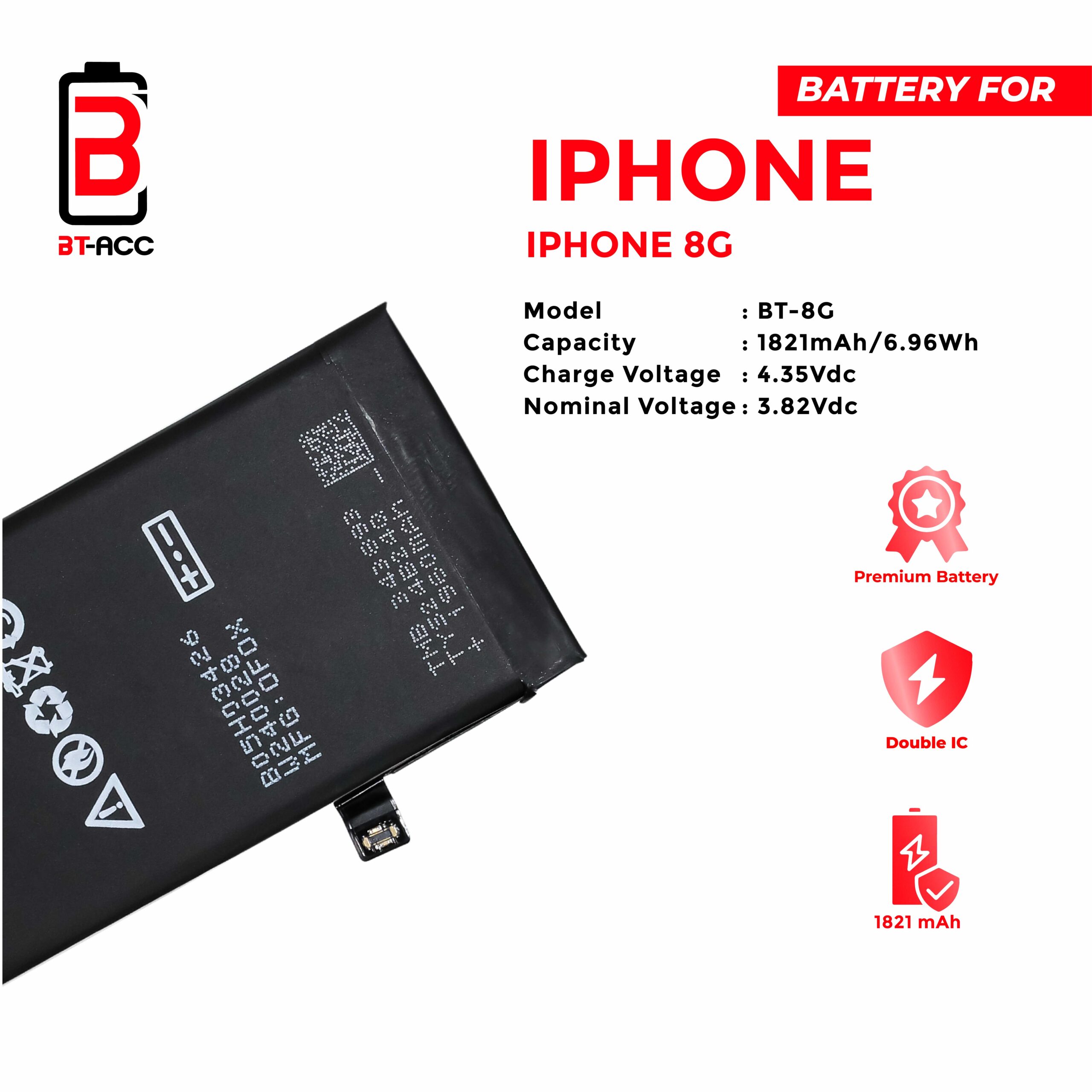 BT-ACC Baterai iPhone 8G (1821 mAh) - Gambar 3
