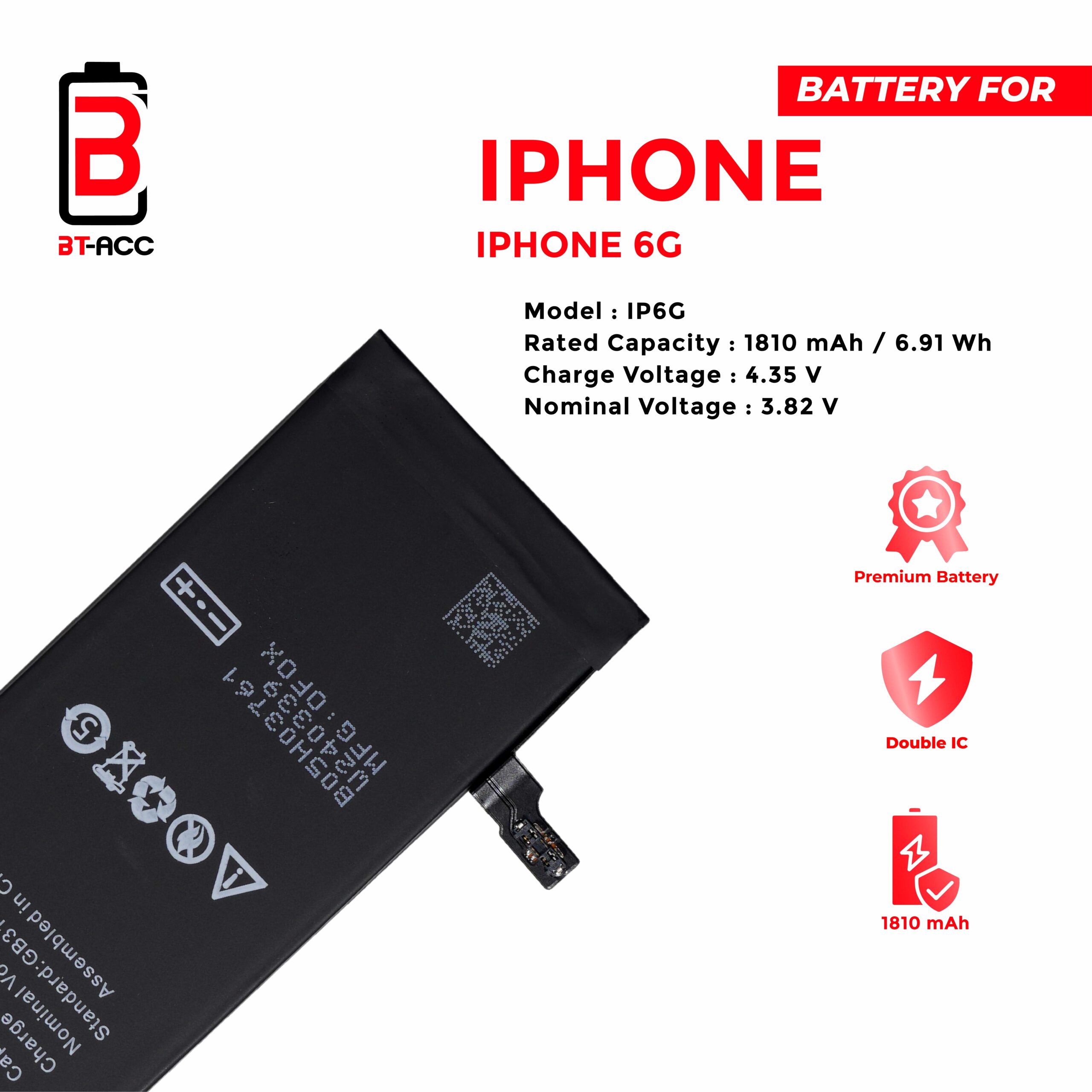 BT-ACC Baterai iPhone 6G (1810 mAh) - Image 3
