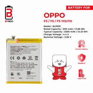 BT-ACC Baterai Oppo F3 / F5 / F5 Youth / BLP631