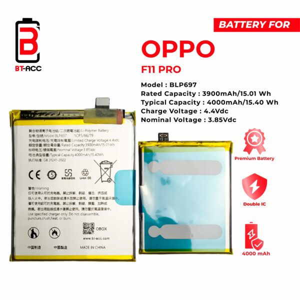 BT-ACC Baterai Oppo F11 Pro / BLP697 - Gambar 2