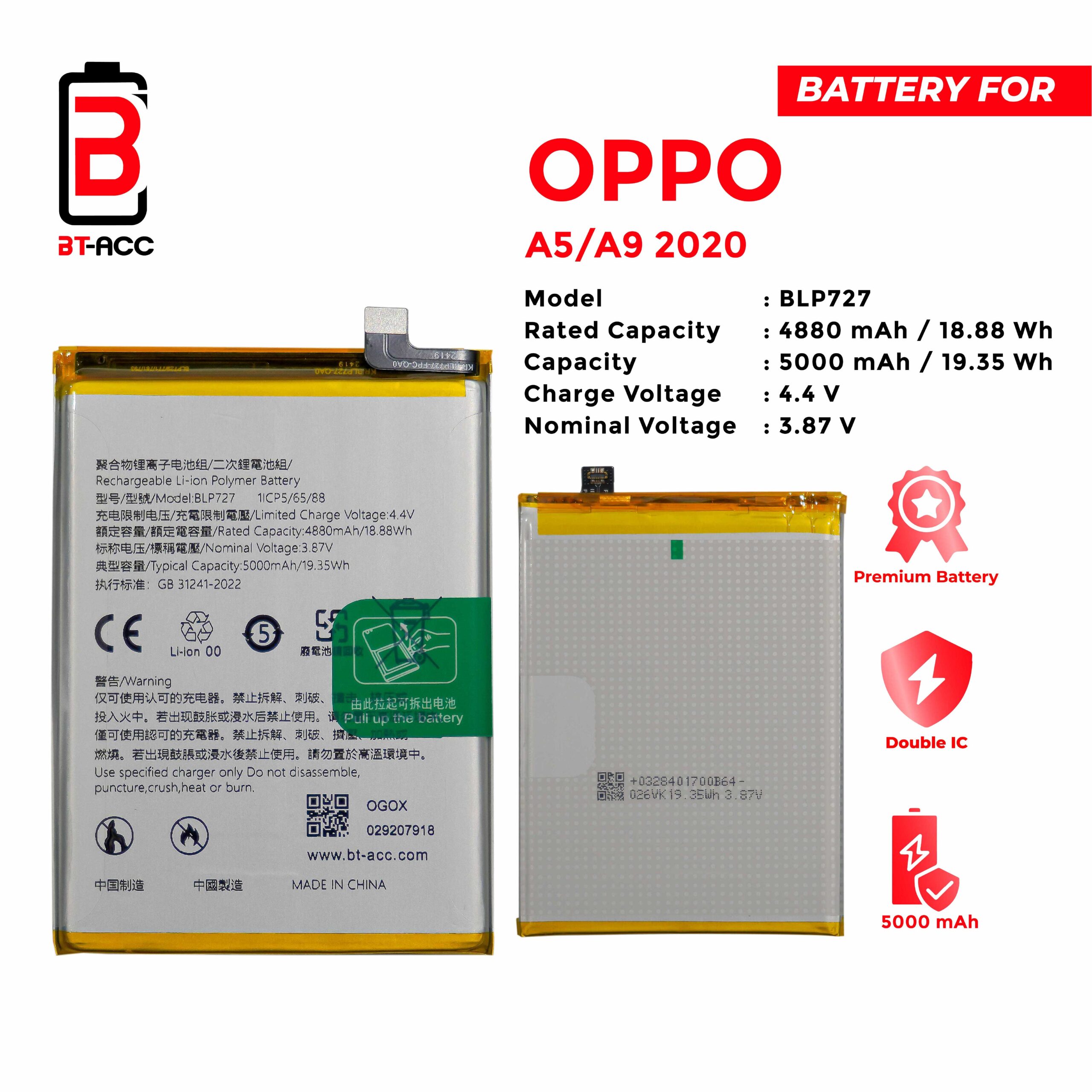 BT-ACC Baterai Oppo A5 / A9 2020 / BLP727 - Gambar 2