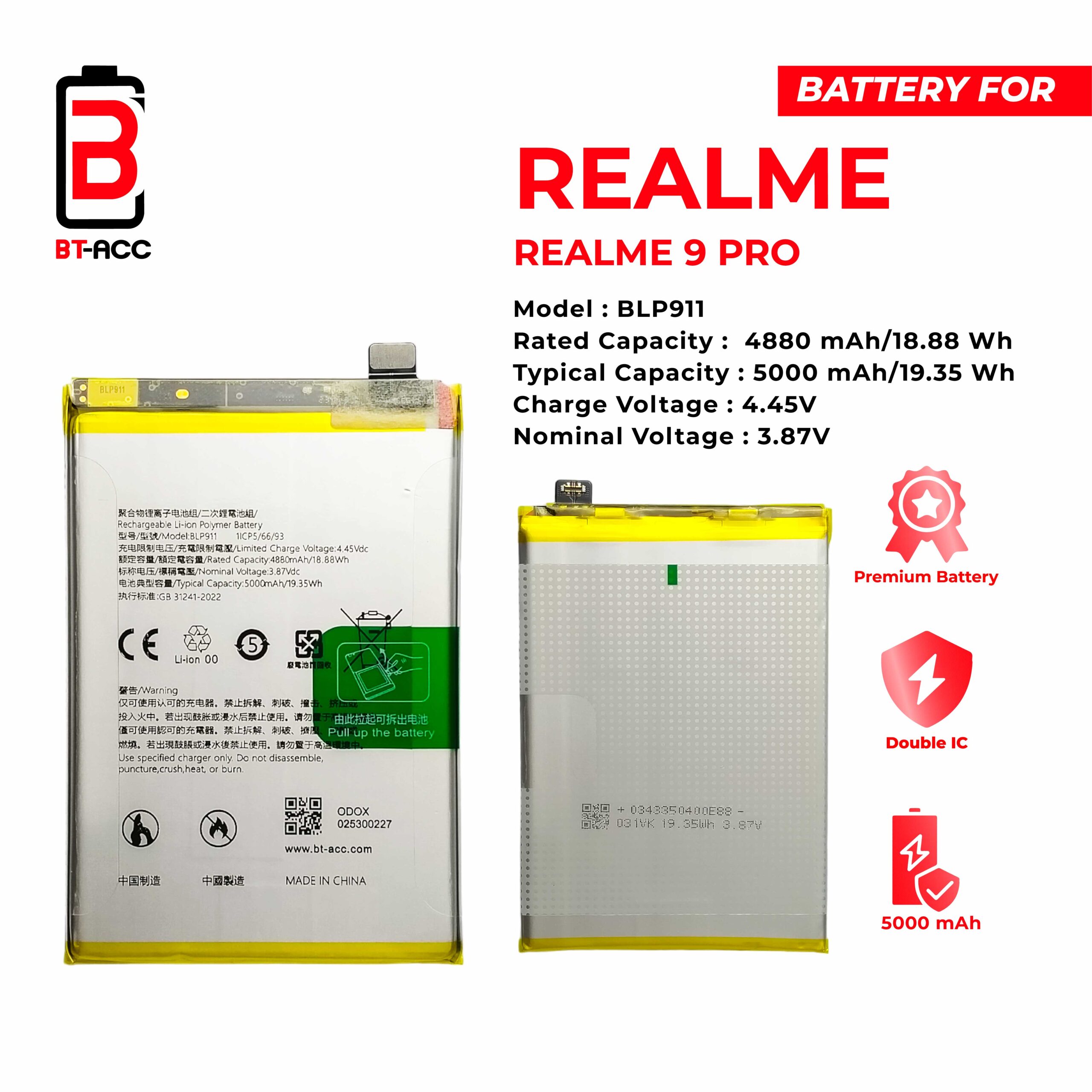 BT-ACC Baterai Realme 9 Pro / BLP911 - Gambar 2
