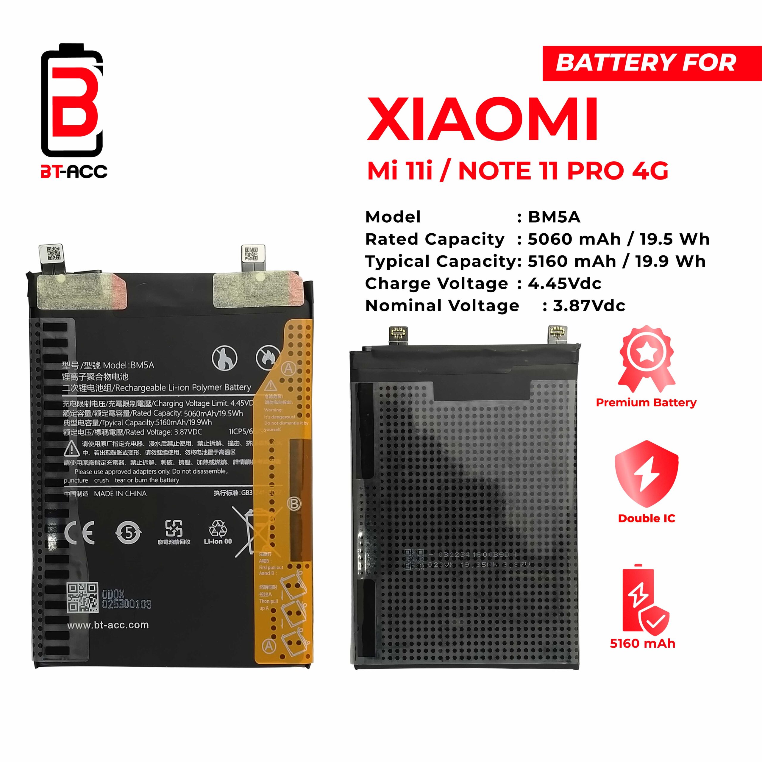 BT-ACC Baterai Xiaomi Note 11 Pro 4G / Mi 11i - BM5A - Gambar 2