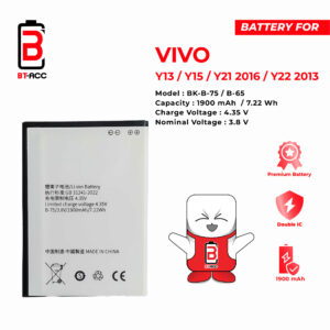 BT-ACC Baterai Vivo Y15 / Y21 2016 / Y22 2013 / Y13 / BK-B-75 / BK-B-65