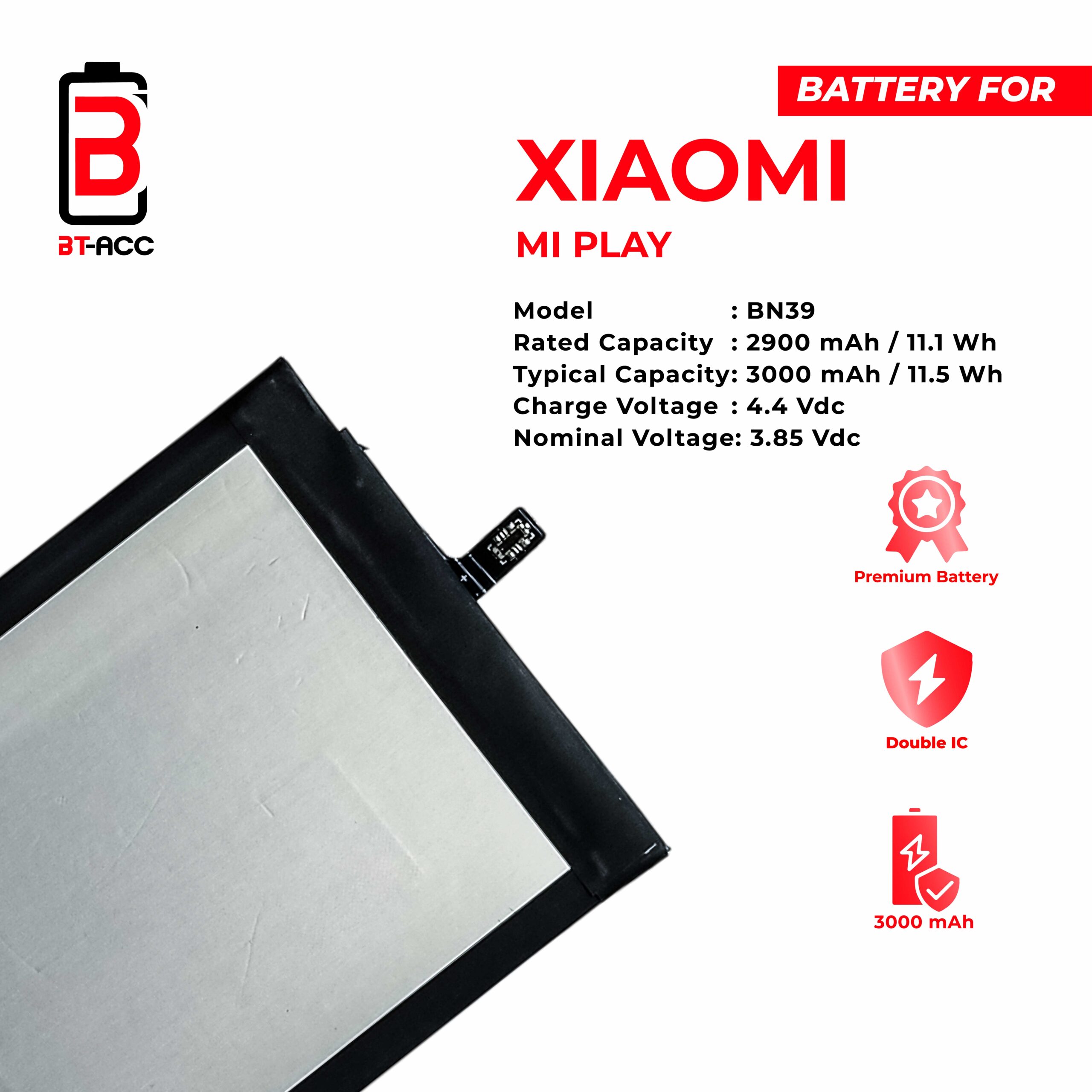 BT-ACC Baterai Xiaomi Mi Play - BN39 - Gambar 3